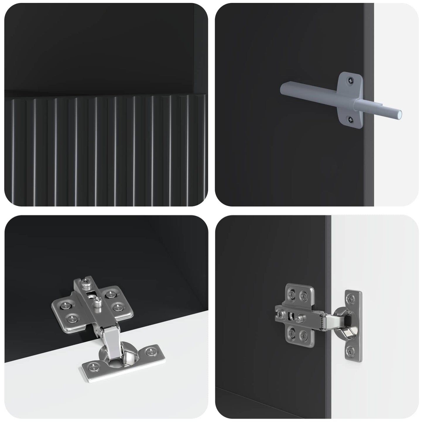 5-teiliges LED TV Schrank Schwarz Holzwerkstoff