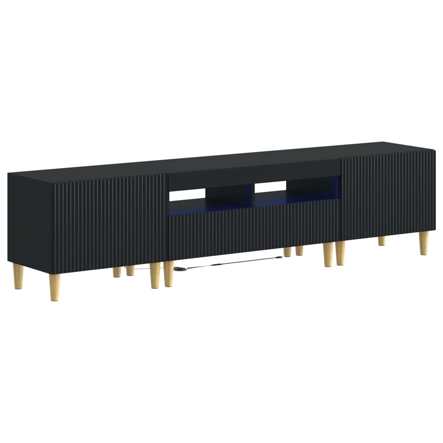 5-teiliges LED TV Schrank Schwarz Holzwerkstoff