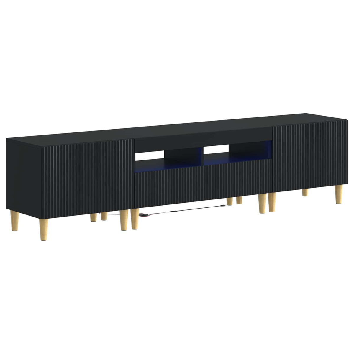 3-teiliges LED TV Regal ARNHEM 3 stk. Schwarz Holzwerkstoff