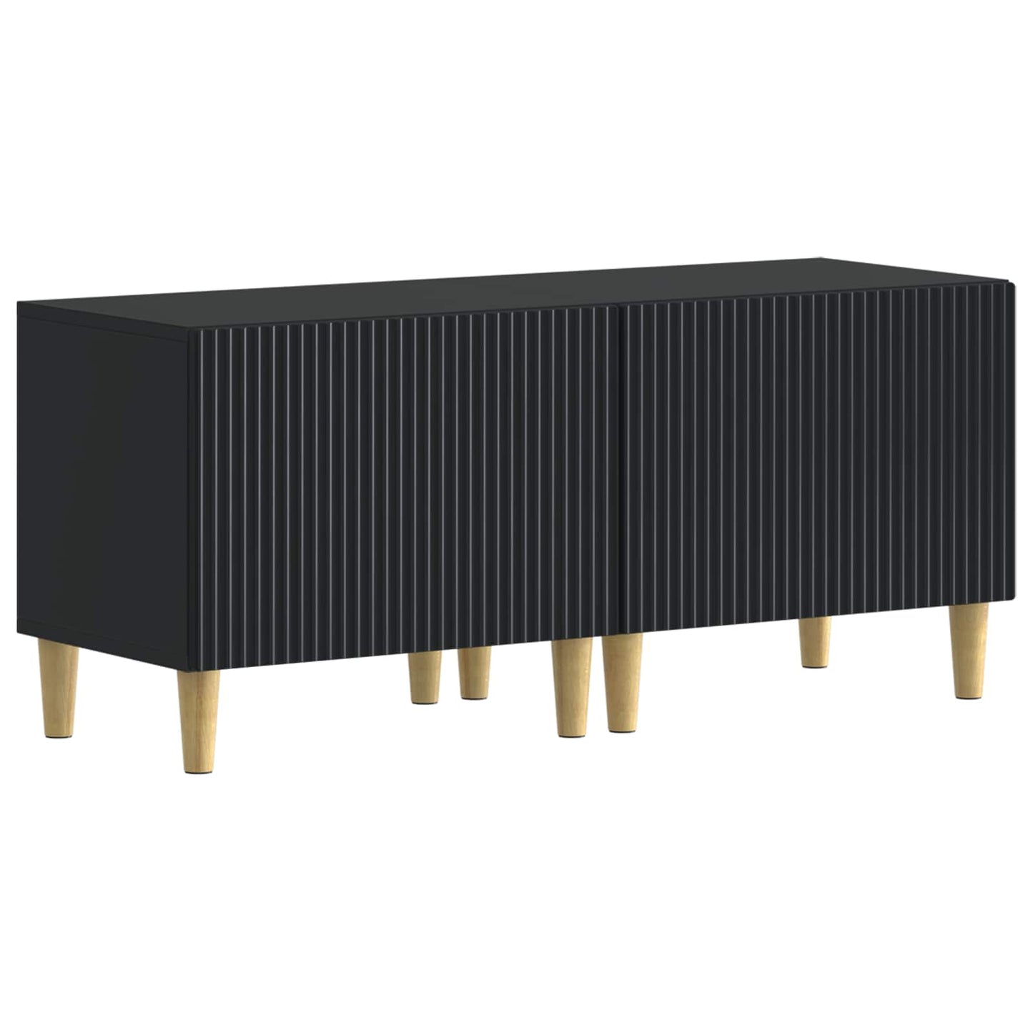 5-teiliges LED TV Schrank Schwarz Holzwerkstoff