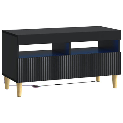 3-teiliges LED TV Regal ARNHEM 3 stk. Schwarz Holzwerkstoff