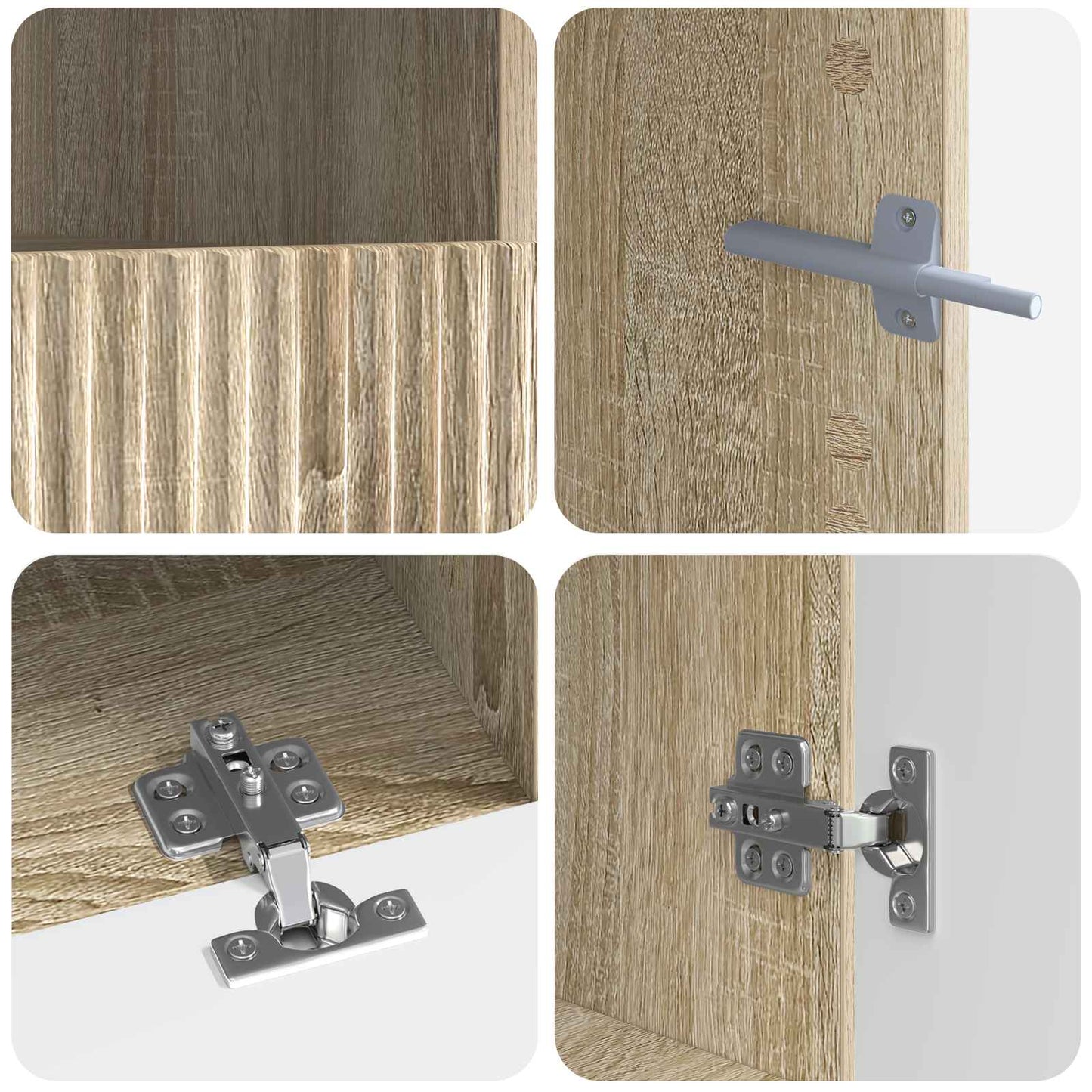 5-teiliges LED TV Schrank Sonoma-Eiche Holzwerkstoff