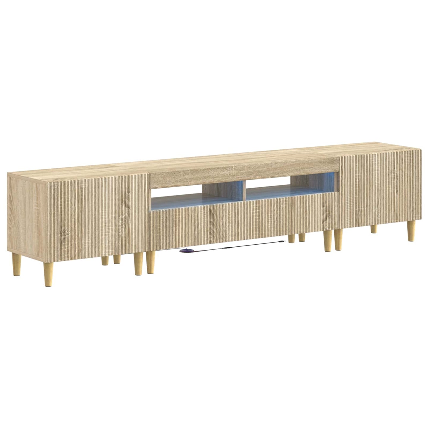 5-teiliges LED TV Schrank Sonoma-Eiche Holzwerkstoff