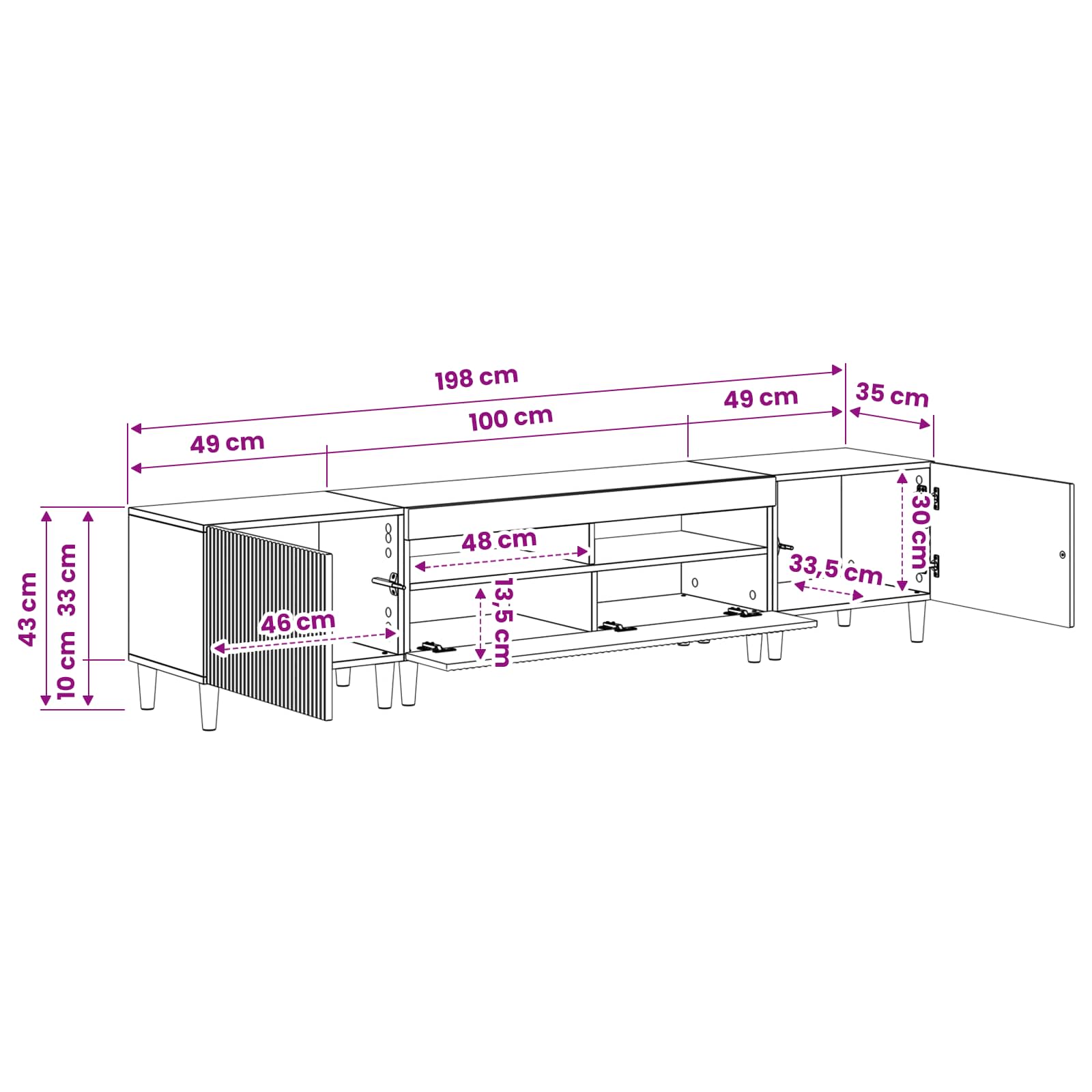 5-teiliges LED TV Schrank Sonoma-Eiche Holzwerkstoff