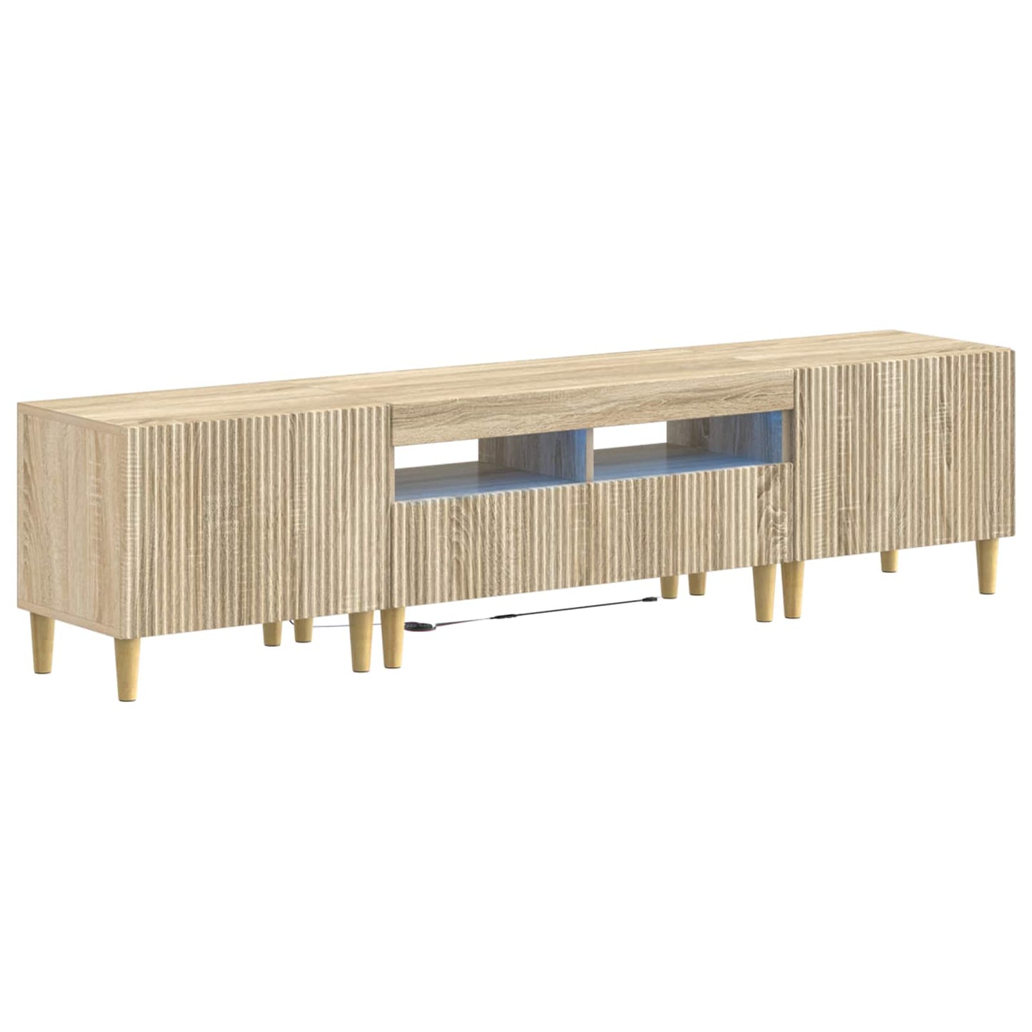 5-teiliges LED TV Schrank Sonoma-Eiche Holzwerkstoff