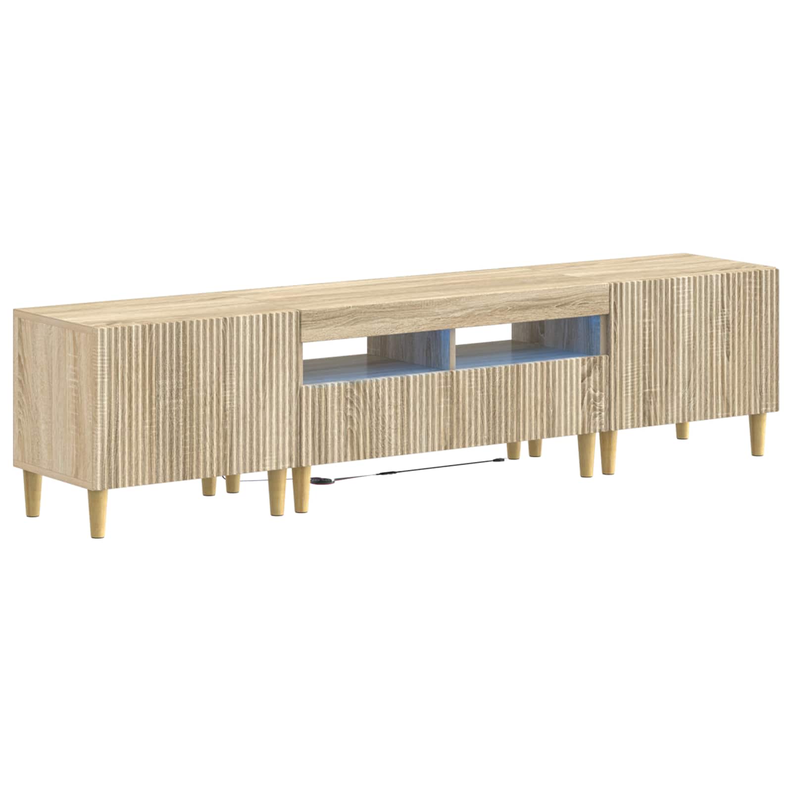 5-teiliges LED TV Schrank Sonoma-Eiche Holzwerkstoff