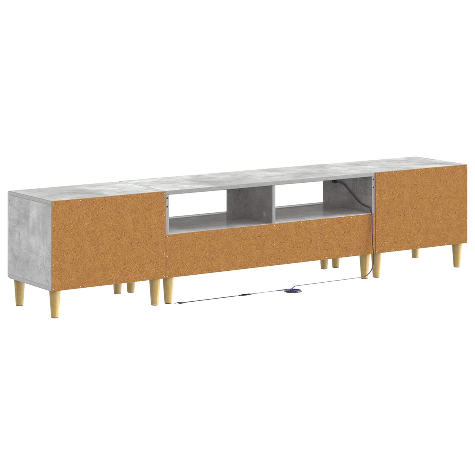 5-teiliges LED TV Schrank Betongrau Holzwerkstoff