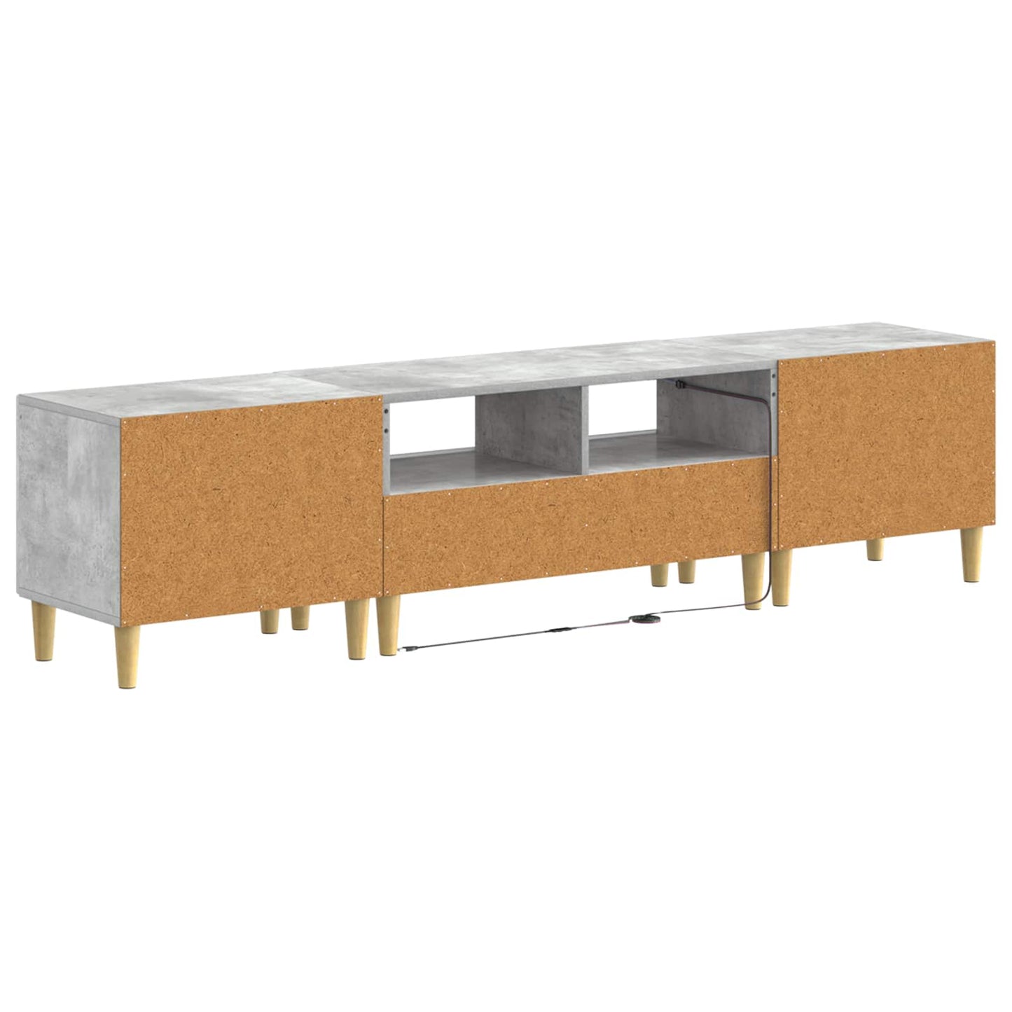 5-teiliges LED TV Schrank Betongrau Holzwerkstoff
