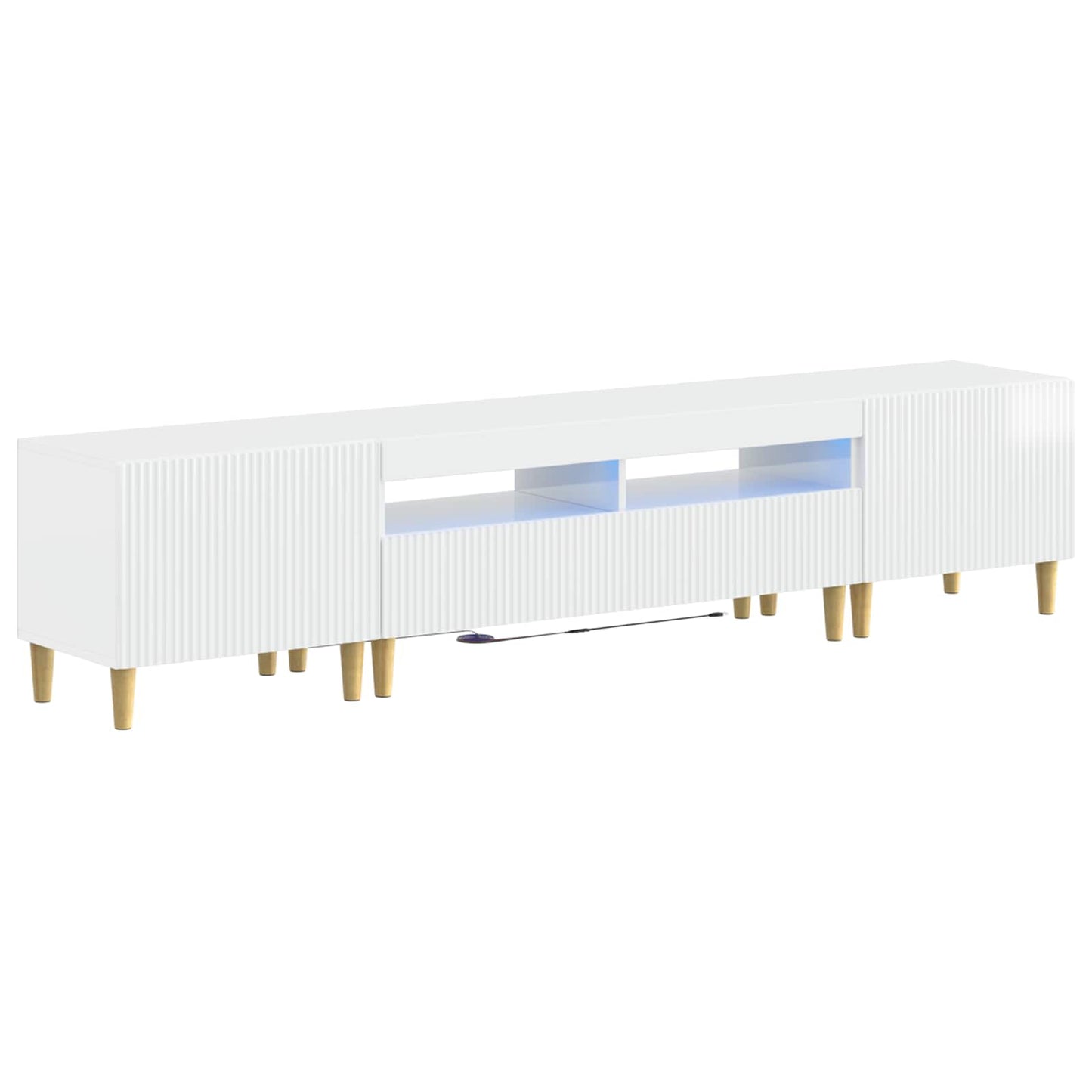 5-teiliges LED TV Schrank Hochglanz Weiß Holzwerkstoff