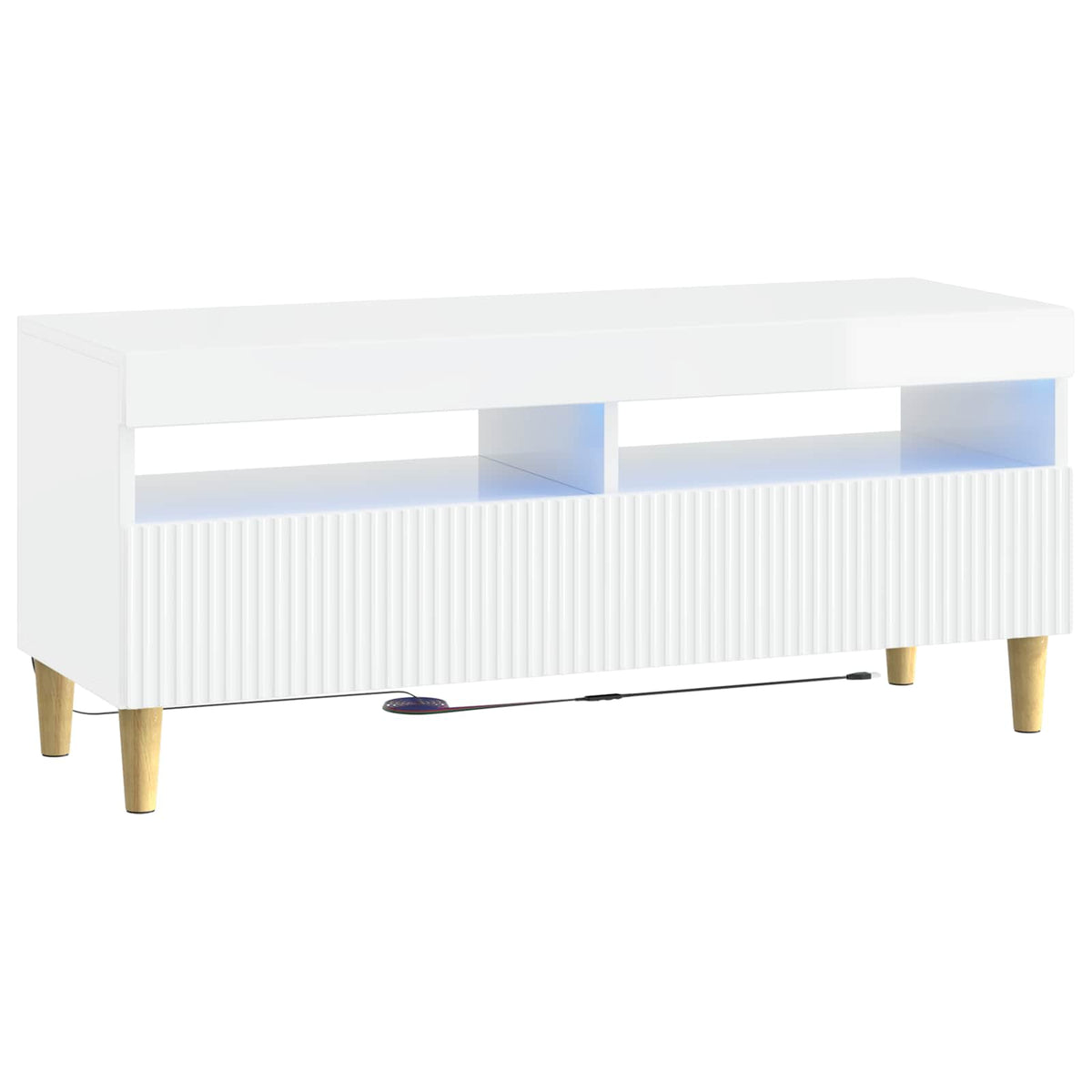 3-teiliges LED TV Regal ARNHEM 3 stk. Hochglanz Weiß
