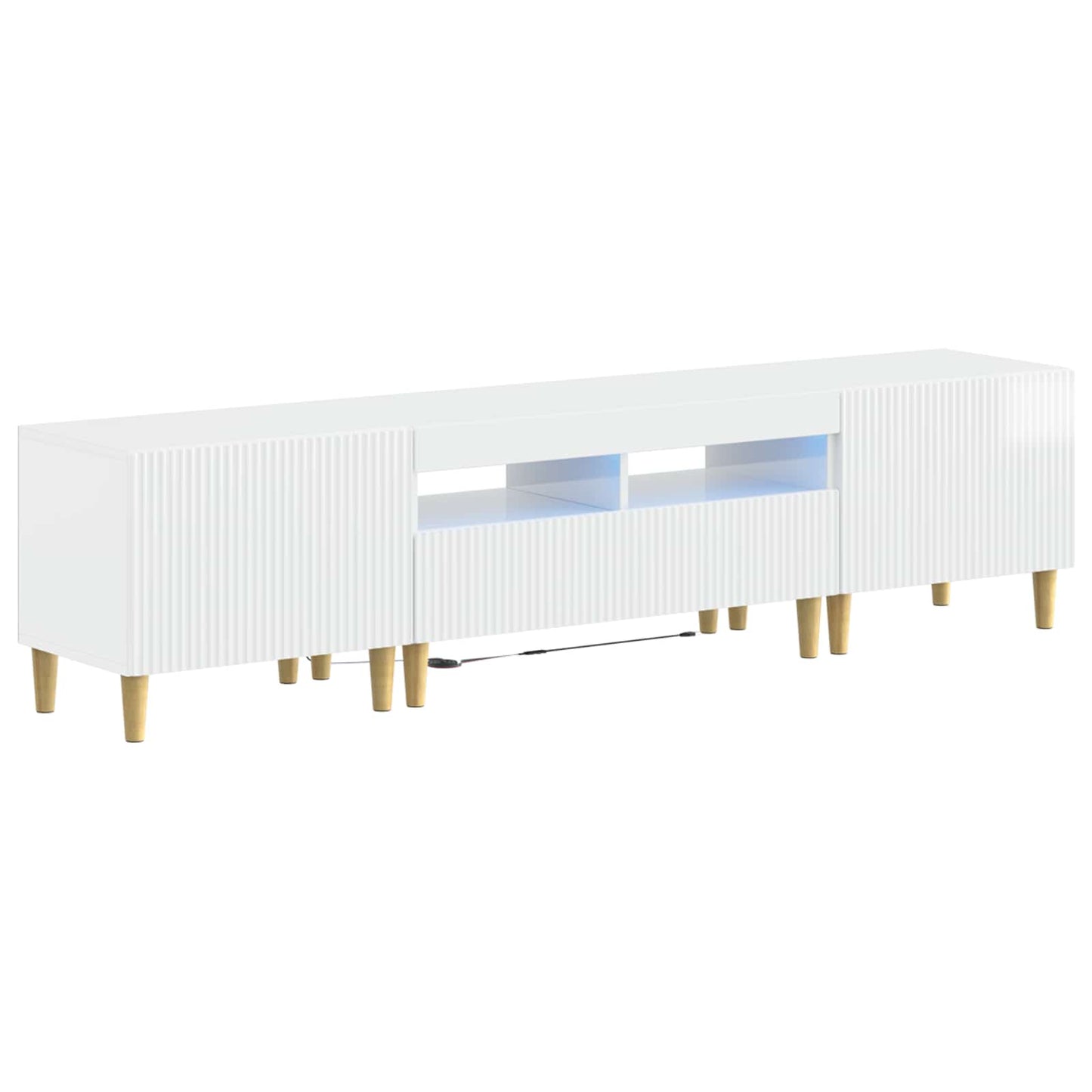 5-teiliges LED TV Schrank Hochglanz Weiß Holzwerkstoff
