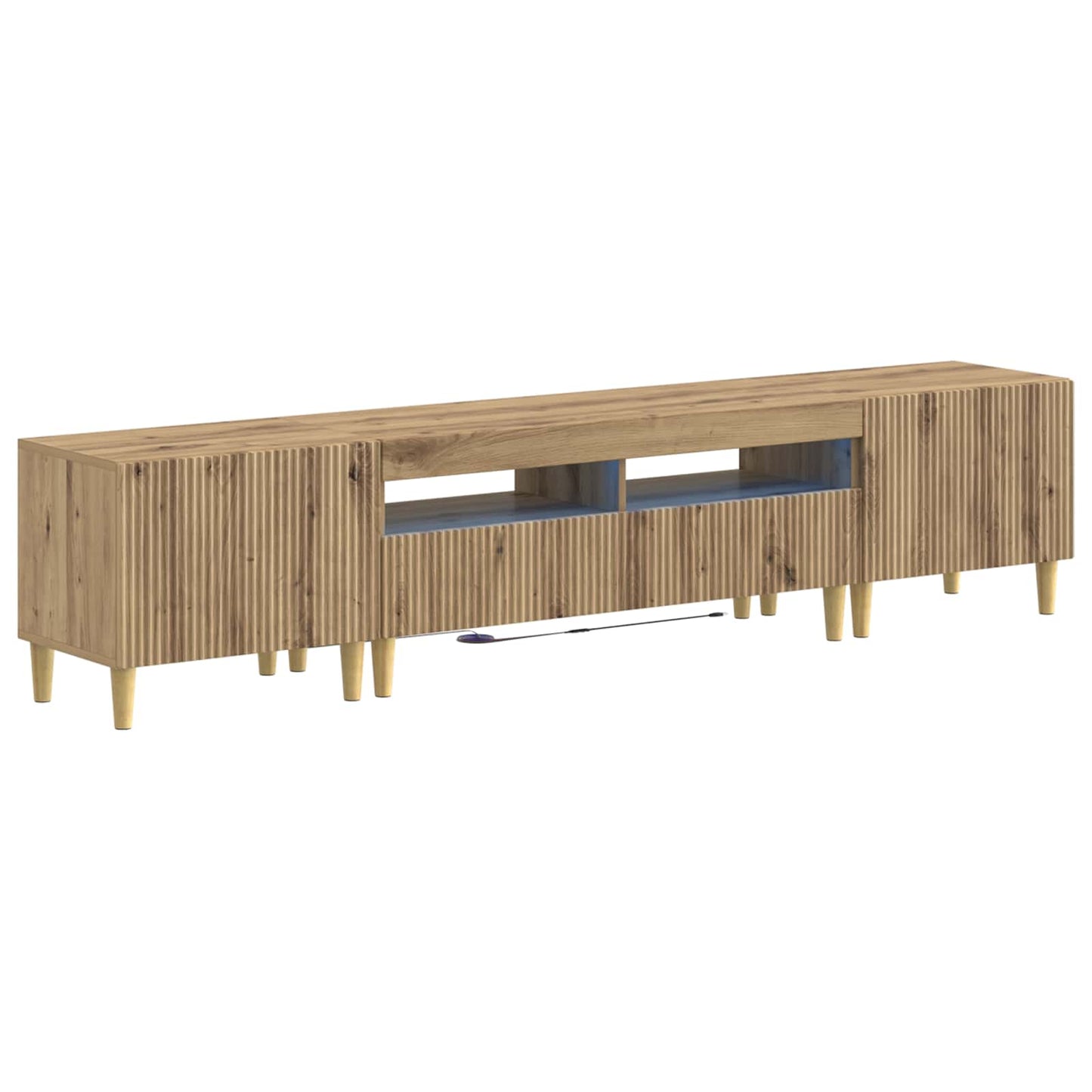 5-teiliges LED TV Schrank Artisan-Eiche Holzwerkstoff