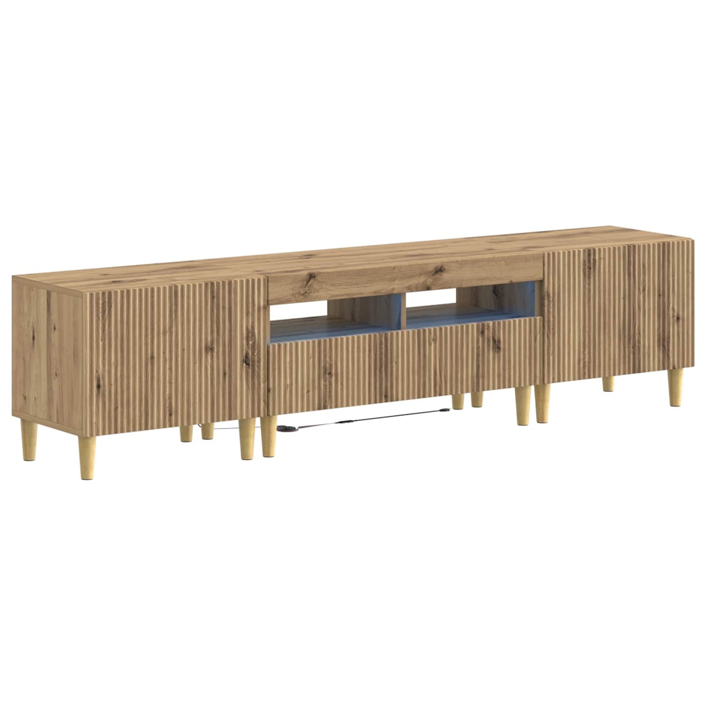 5-teiliges LED TV Schrank Artisan-Eiche Holzwerkstoff