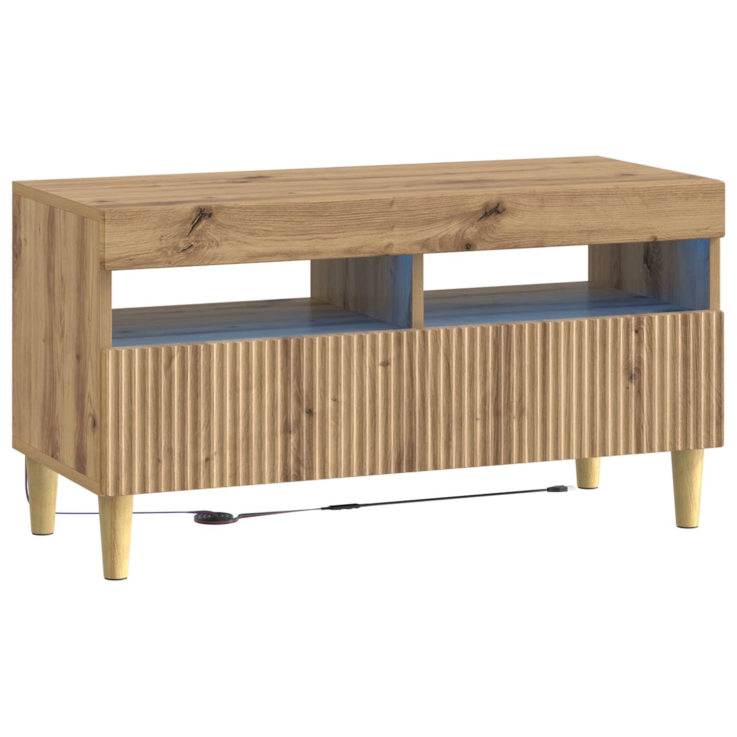 5-teiliges LED TV Schrank Artisan-Eiche Holzwerkstoff