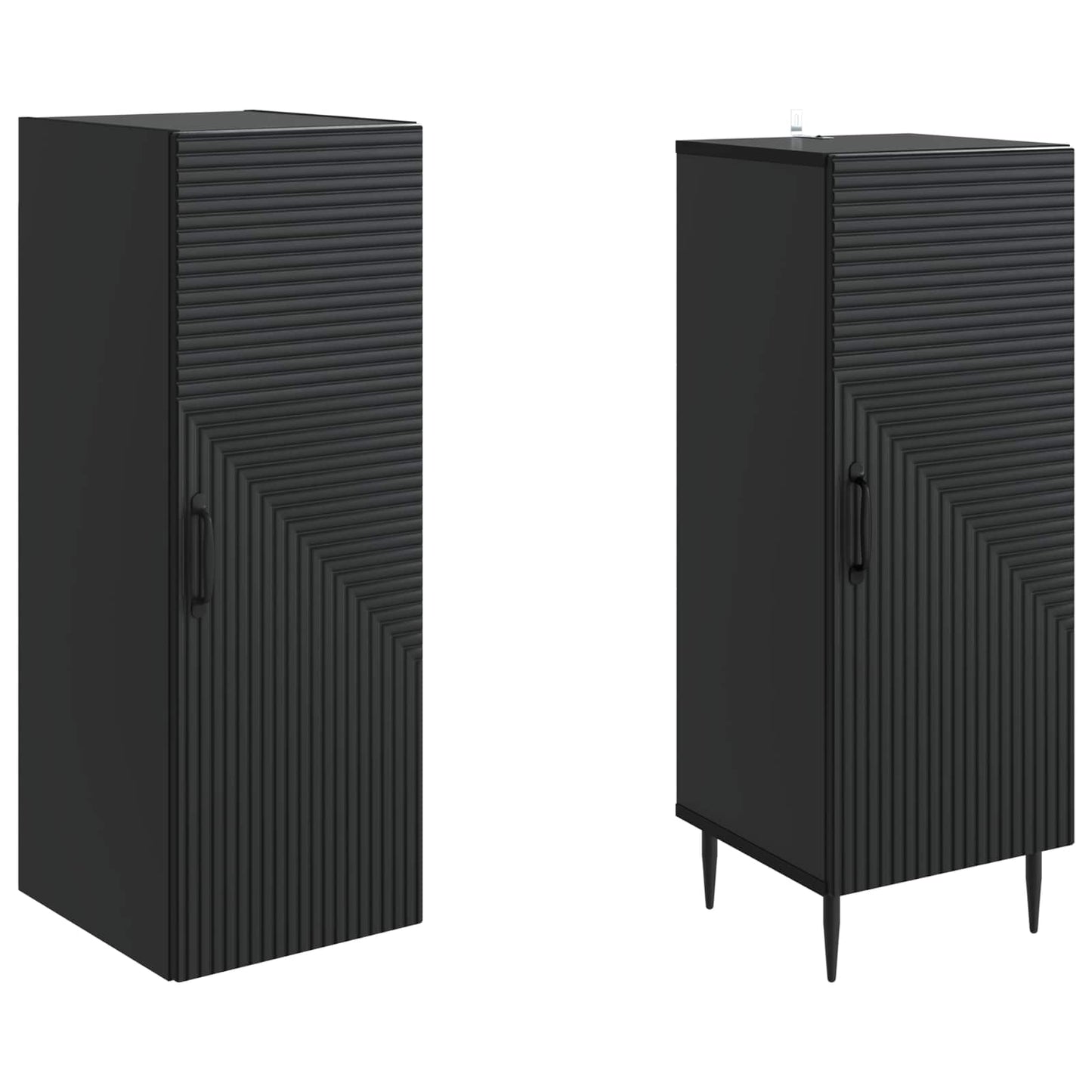 Schrankset 2 pcs Schwarz 33 x 34,5 x 89,5 cm Holzwerkstoff