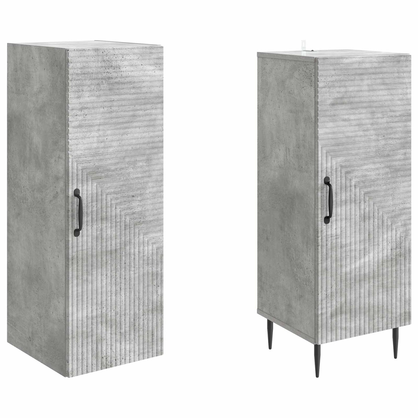 Schrankset 2 pcs Betongrau 33 x 34,5 x 89,5 cm Holzwerkstoff