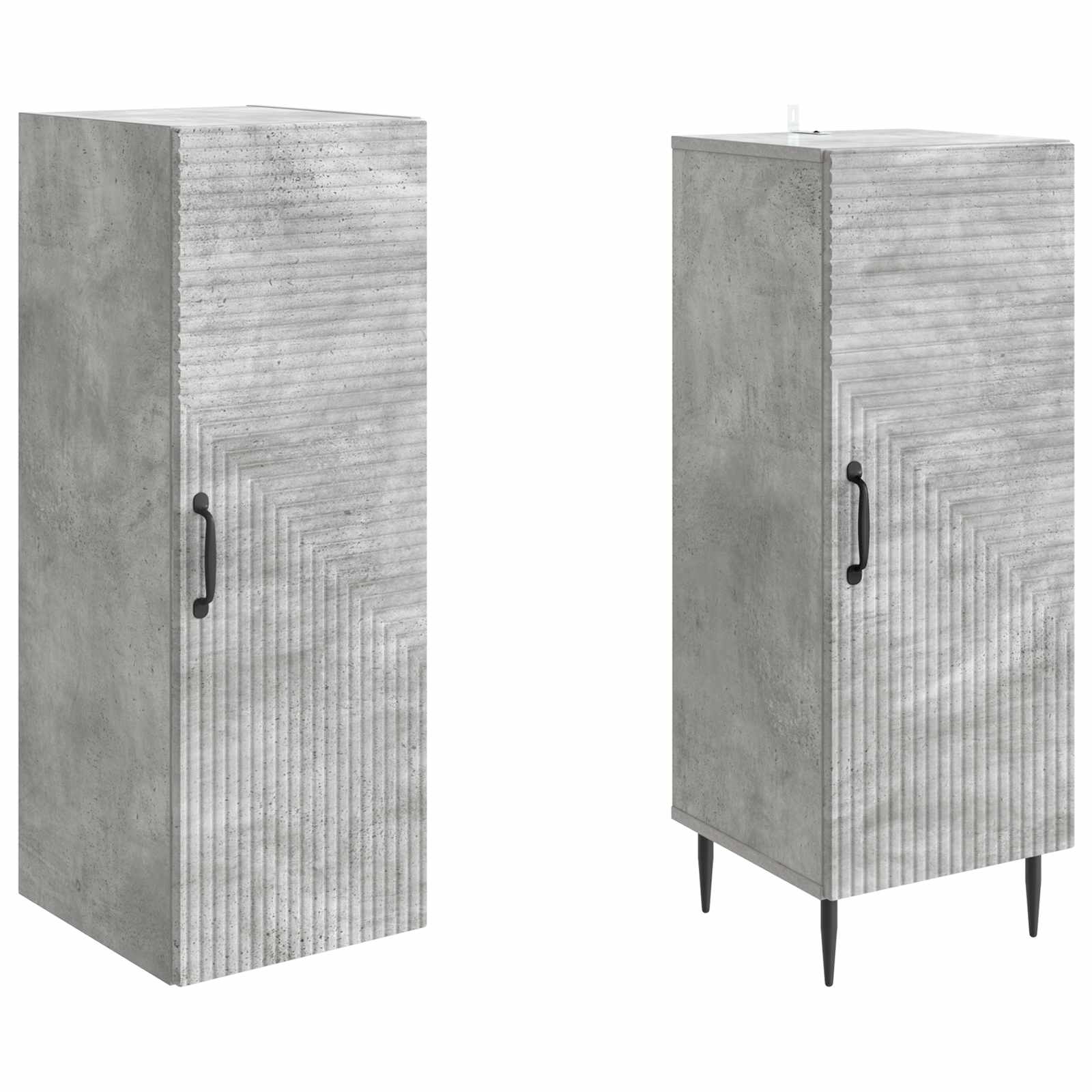 Schrankset 2 pcs Betongrau 33 x 34,5 x 89,5 cm Holzwerkstoff