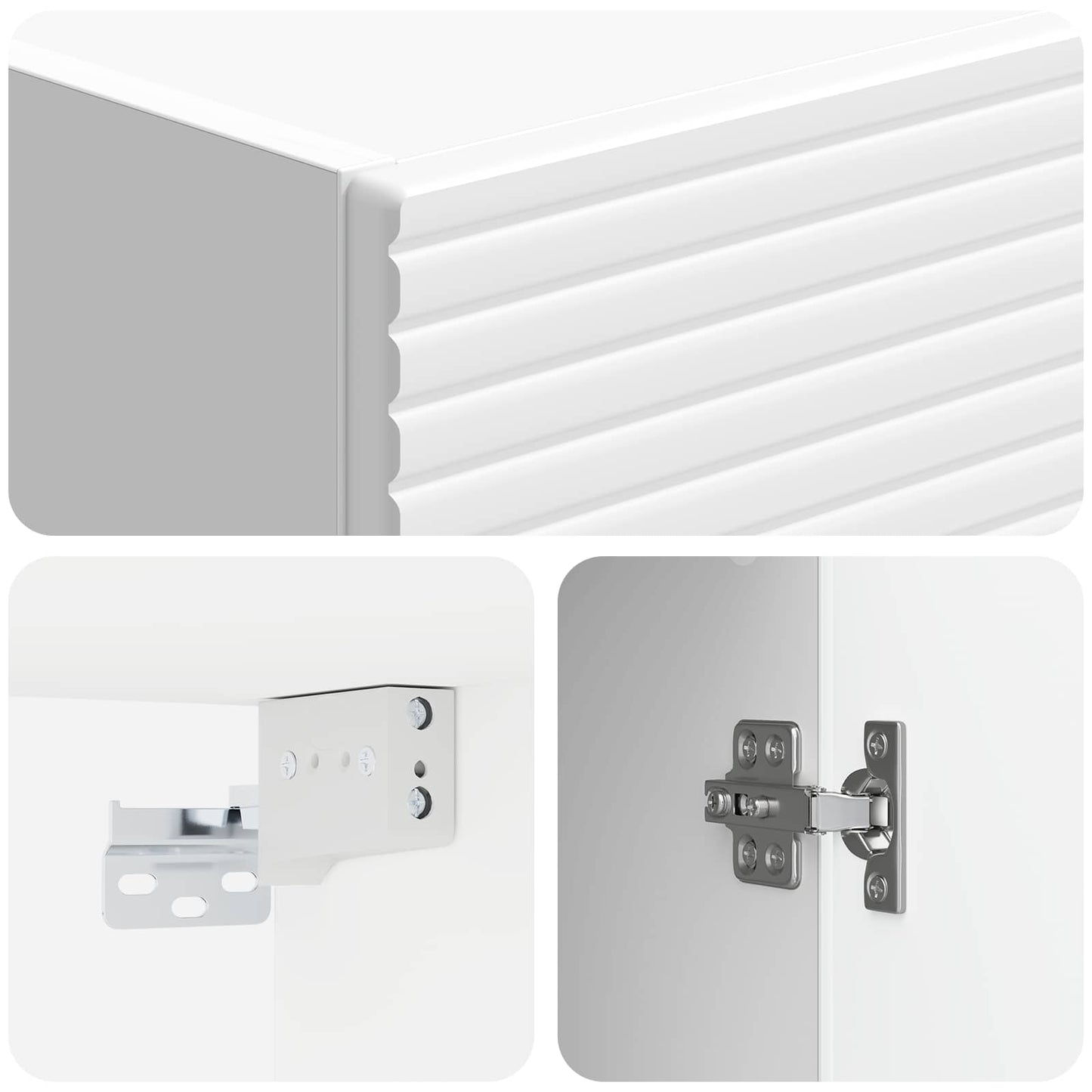 Schrankset 2 pcs Hochglanz Weiß 33 x 34,5 x 89,5 cm