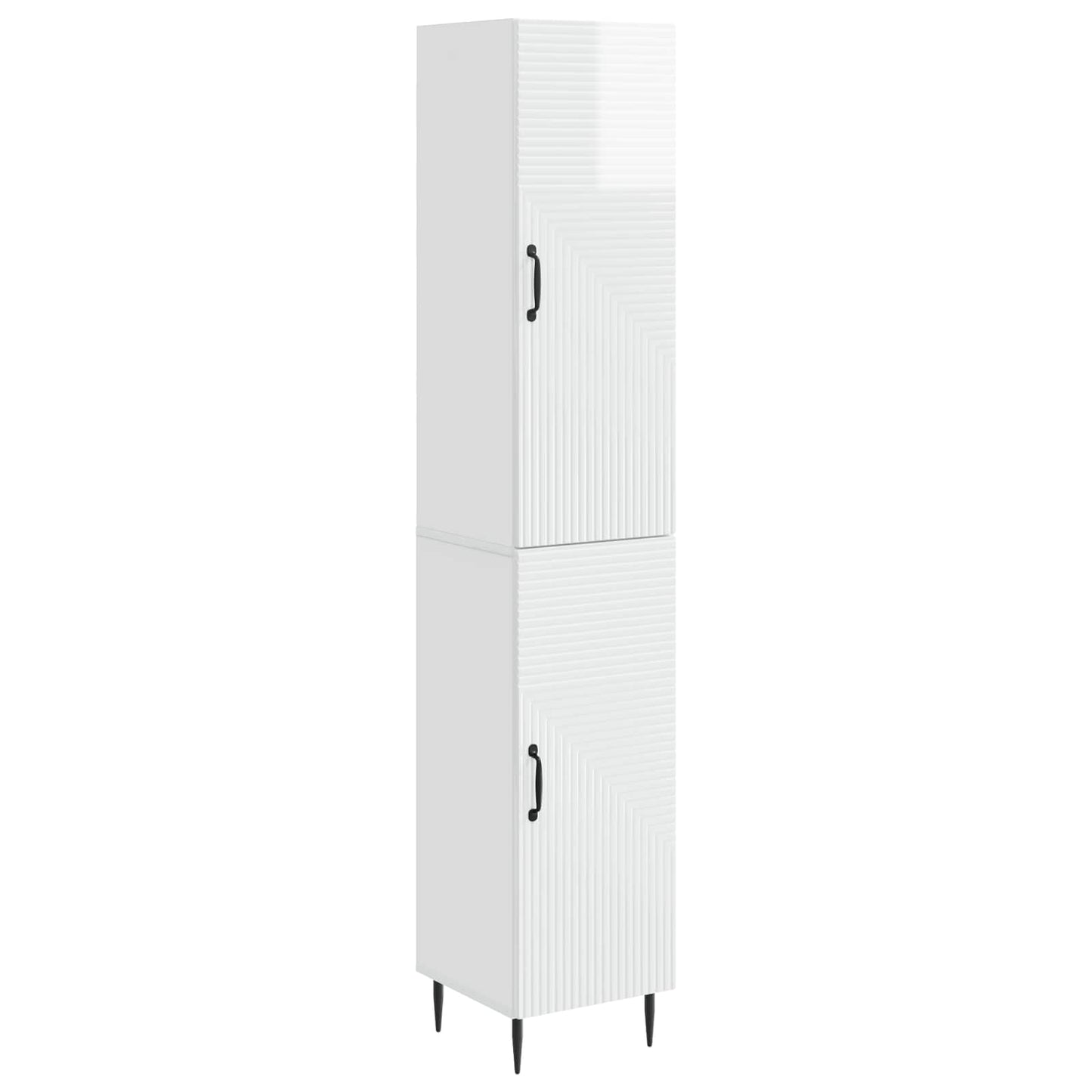 Schrankset 2 pcs Hochglanz Weiß 33 x 34,5 x 89,5 cm