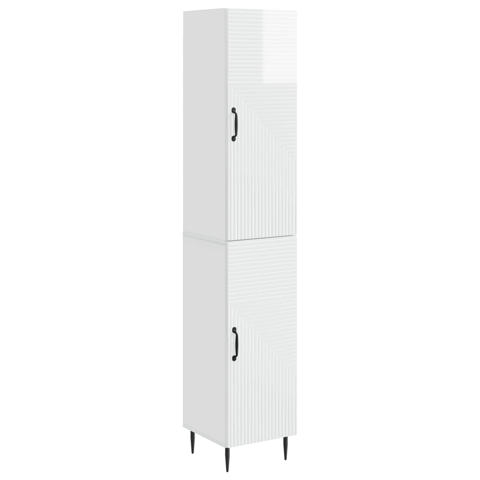Schrankset 2 pcs Hochglanz Weiß 33 x 34,5 x 89,5 cm