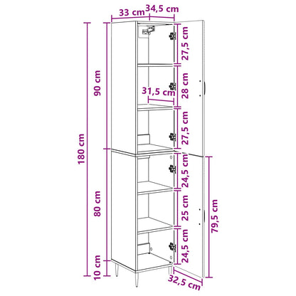 Schrankset 2 stk. Artisan-Eiche Holzwerkstoff