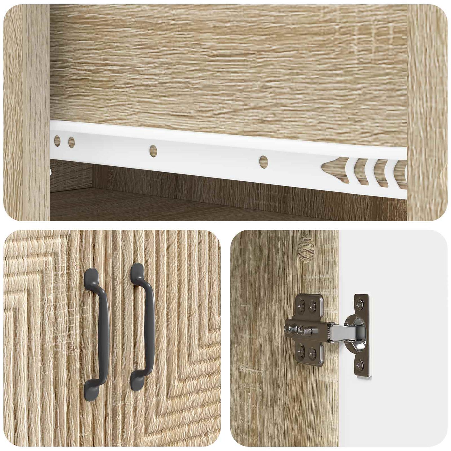 Schrankset 2 stk. 66 x 34,5 x 90 cm Holzwerkstoff Sonoma-Eiche
