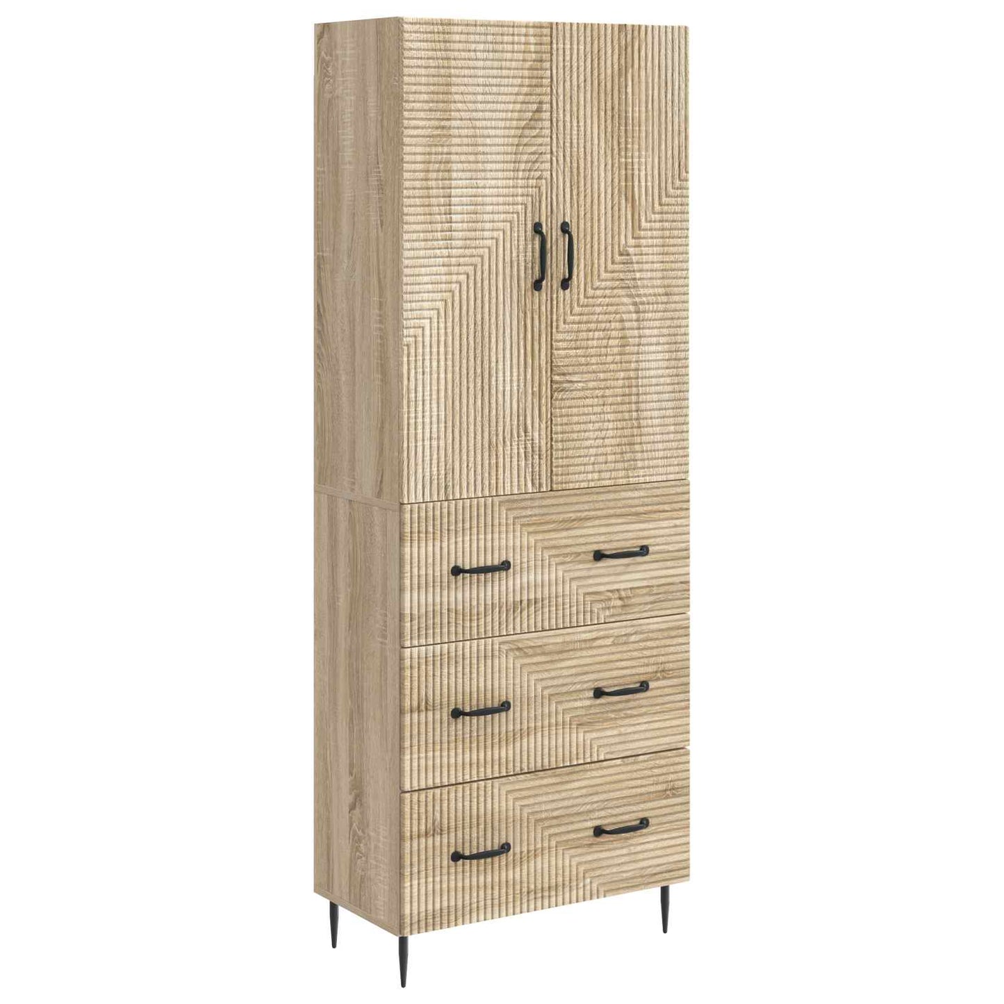 Schrankset 2 stk. 66 x 34,5 x 90 cm Holzwerkstoff Sonoma-Eiche
