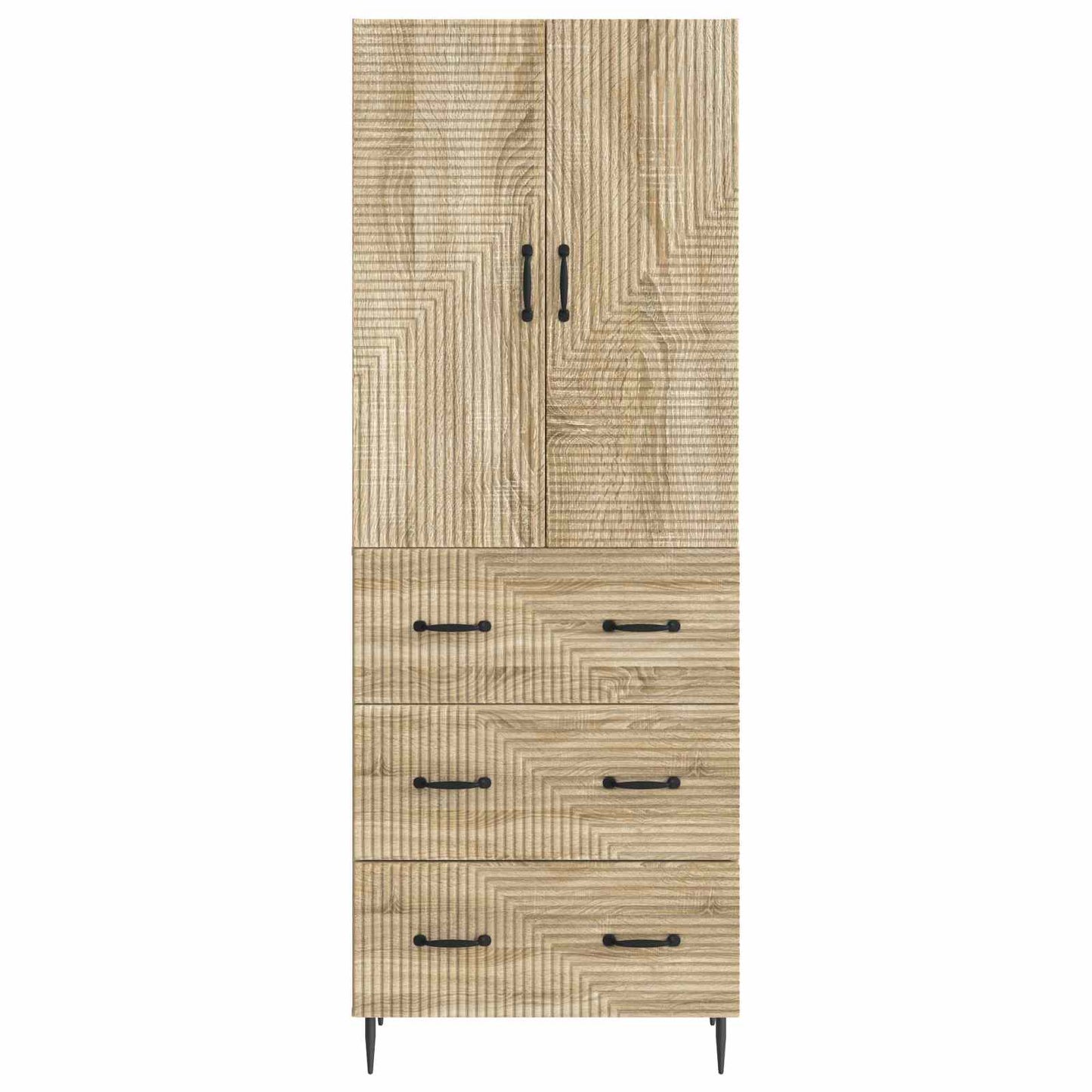 Schrankset 2 stk. 66 x 34,5 x 90 cm Holzwerkstoff Sonoma-Eiche