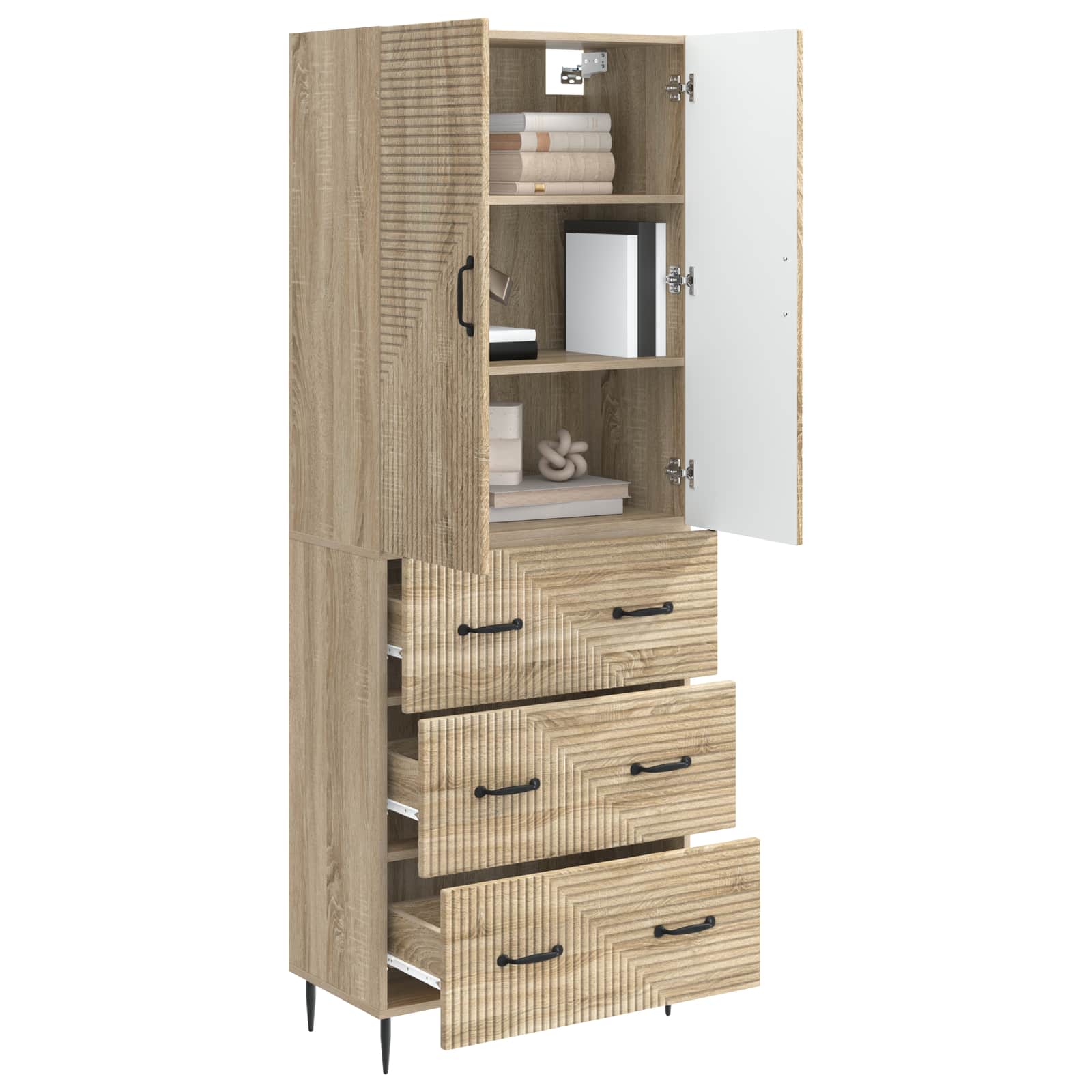 Schrankset 2 stk. 66 x 34,5 x 90 cm Holzwerkstoff Sonoma-Eiche