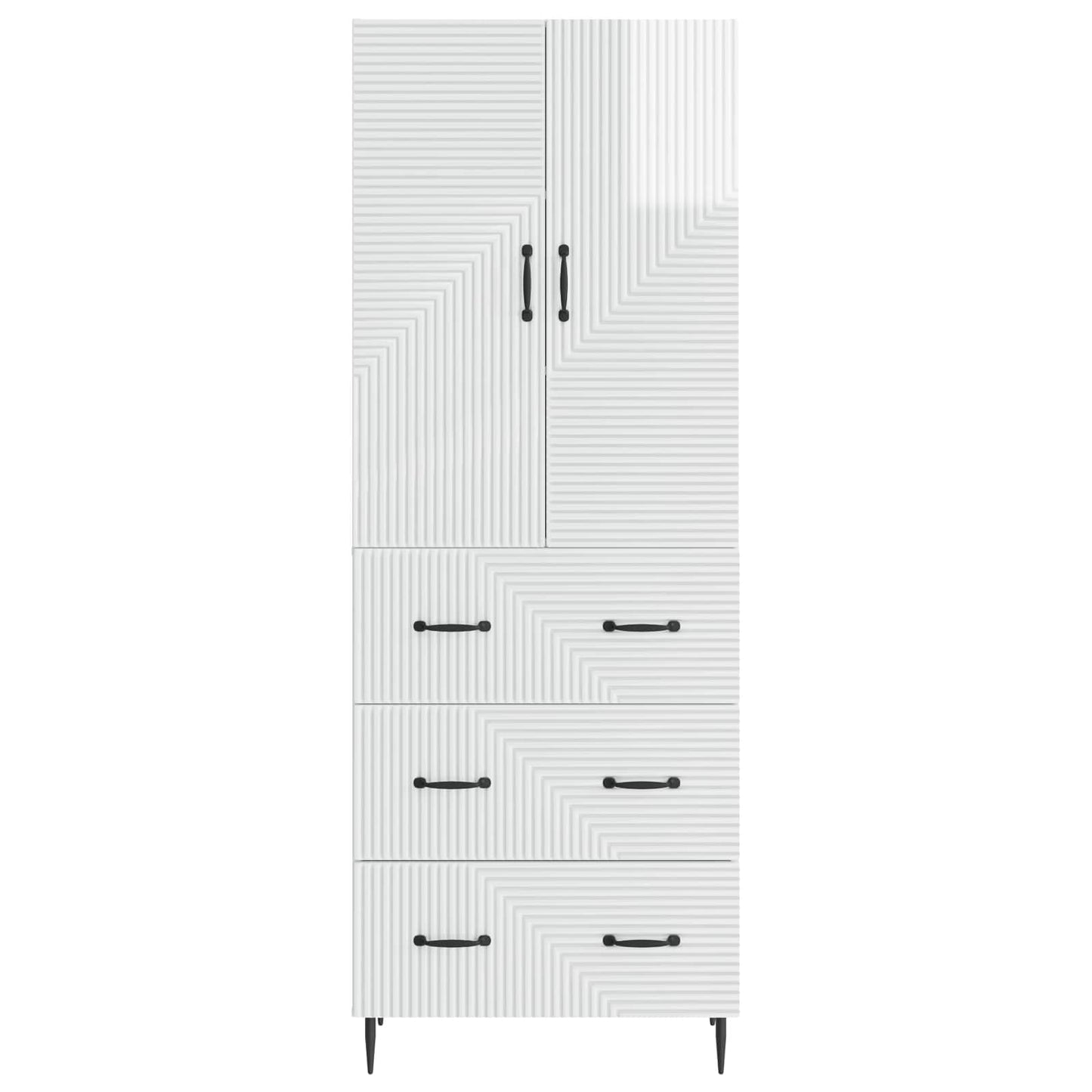 Schrankset 2 pcs Hochglanz Weiß 66 x 34,5 x 90 cm Holzwerkstoff