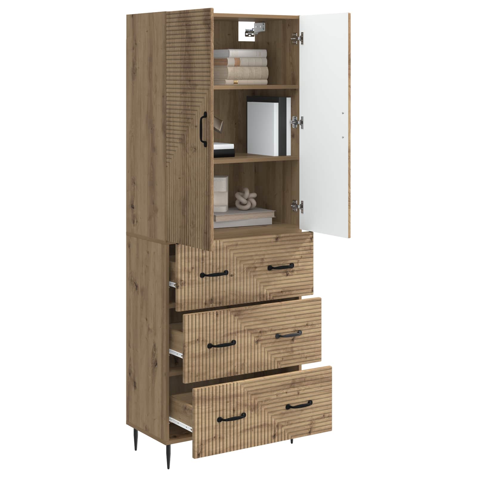 Schrankset 2 Stk. 66 x 34,5 x 90 cm Holzwerkstoff Artisan-Eiche