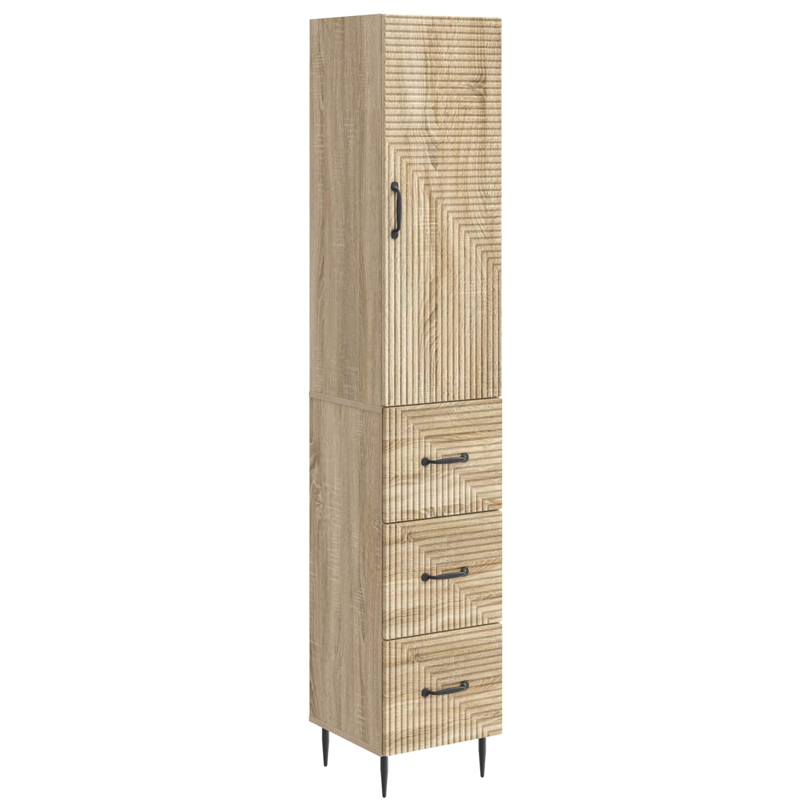 Schrankset 2 stk. 33 x 34,5 x 90 cm Holzwerkstoff Sonoma-Eiche