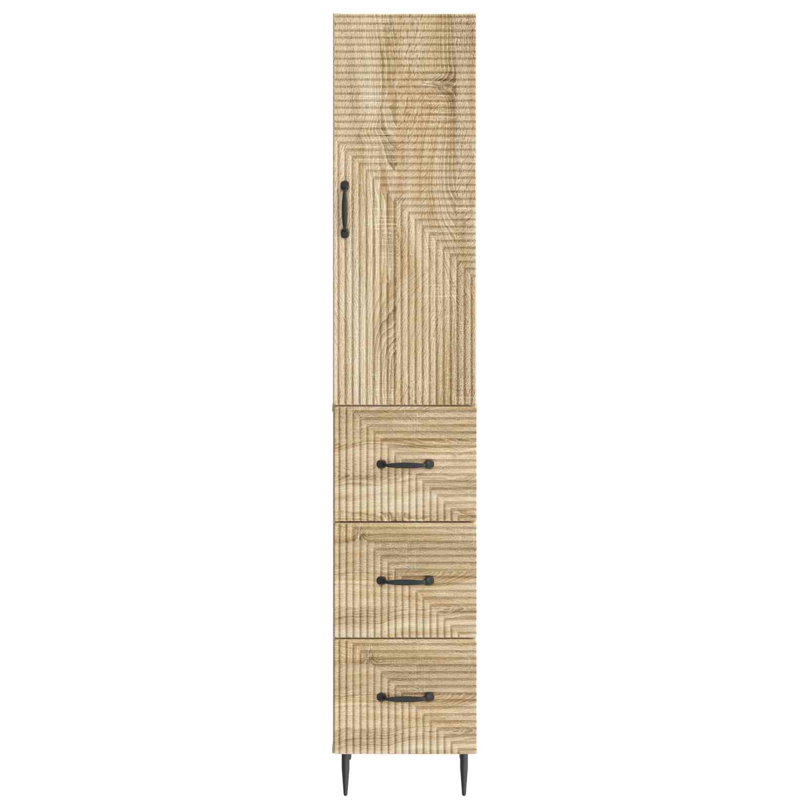 Schrankset 2 stk. 33 x 34,5 x 90 cm Holzwerkstoff Sonoma-Eiche
