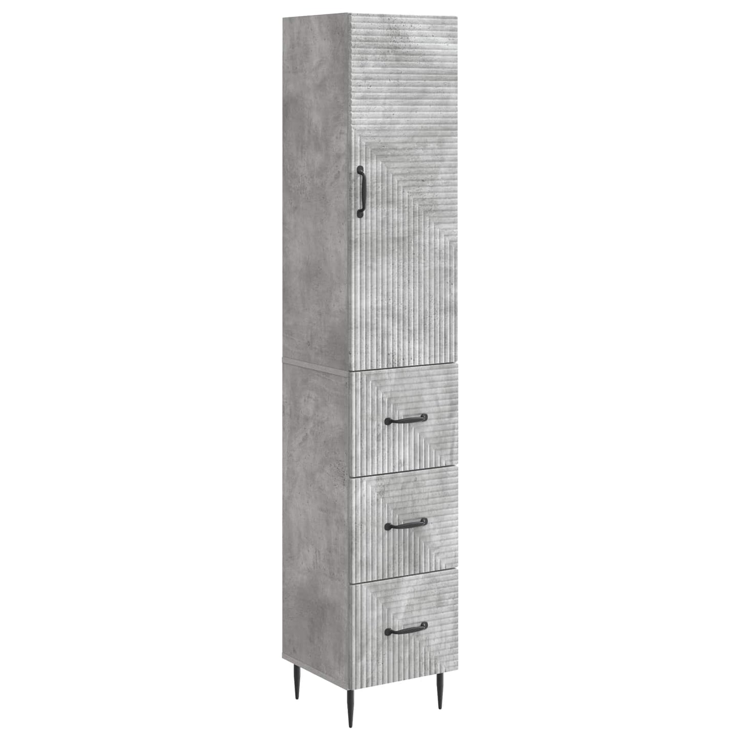 Schrankset 2 stk. 33 x 34,5 x 90 cm Holzwerkstoff Betongrau
