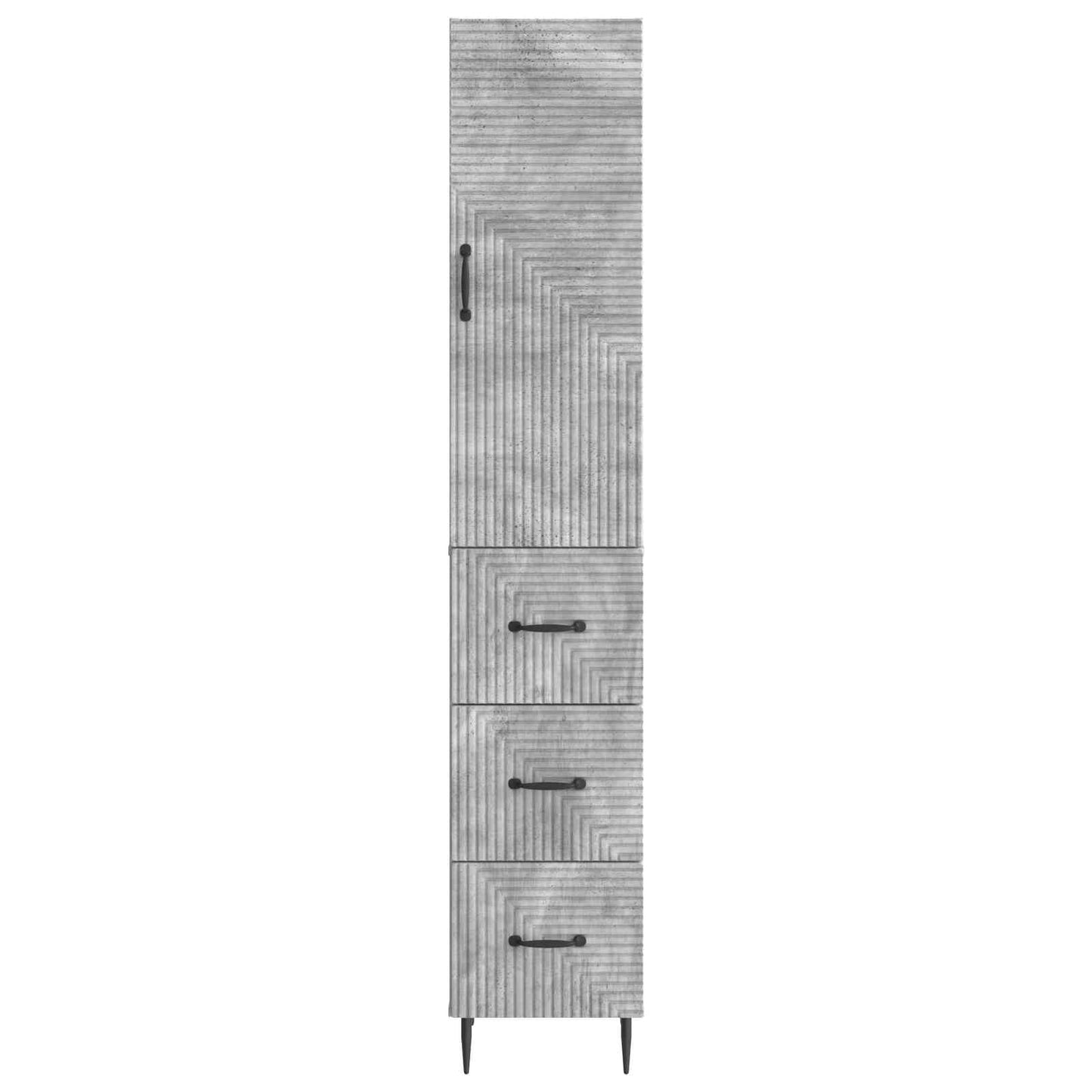 Schrankset 2 stk. 33 x 34,5 x 90 cm Holzwerkstoff Betongrau