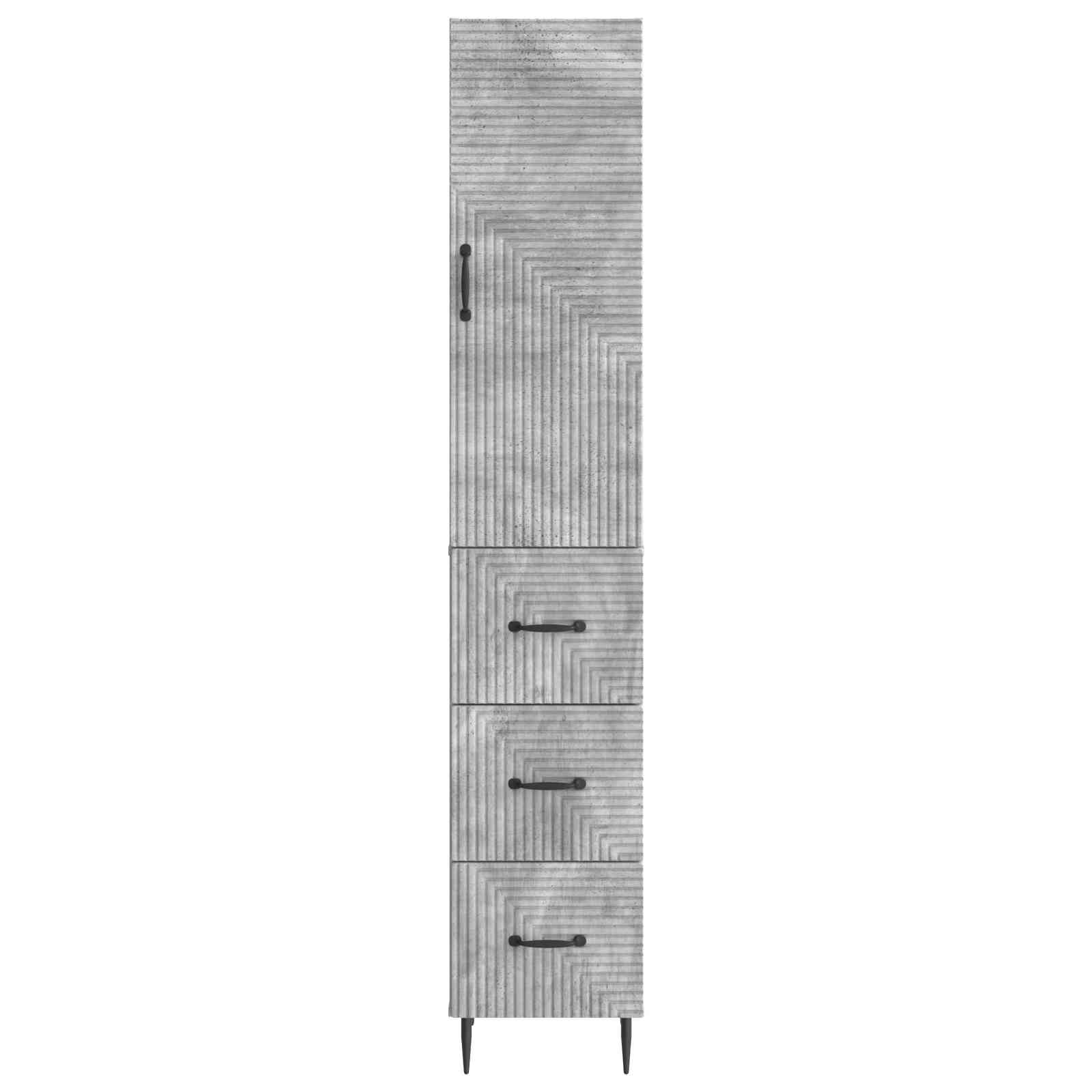 Schrankset 2 stk. 33 x 34,5 x 90 cm Holzwerkstoff Betongrau