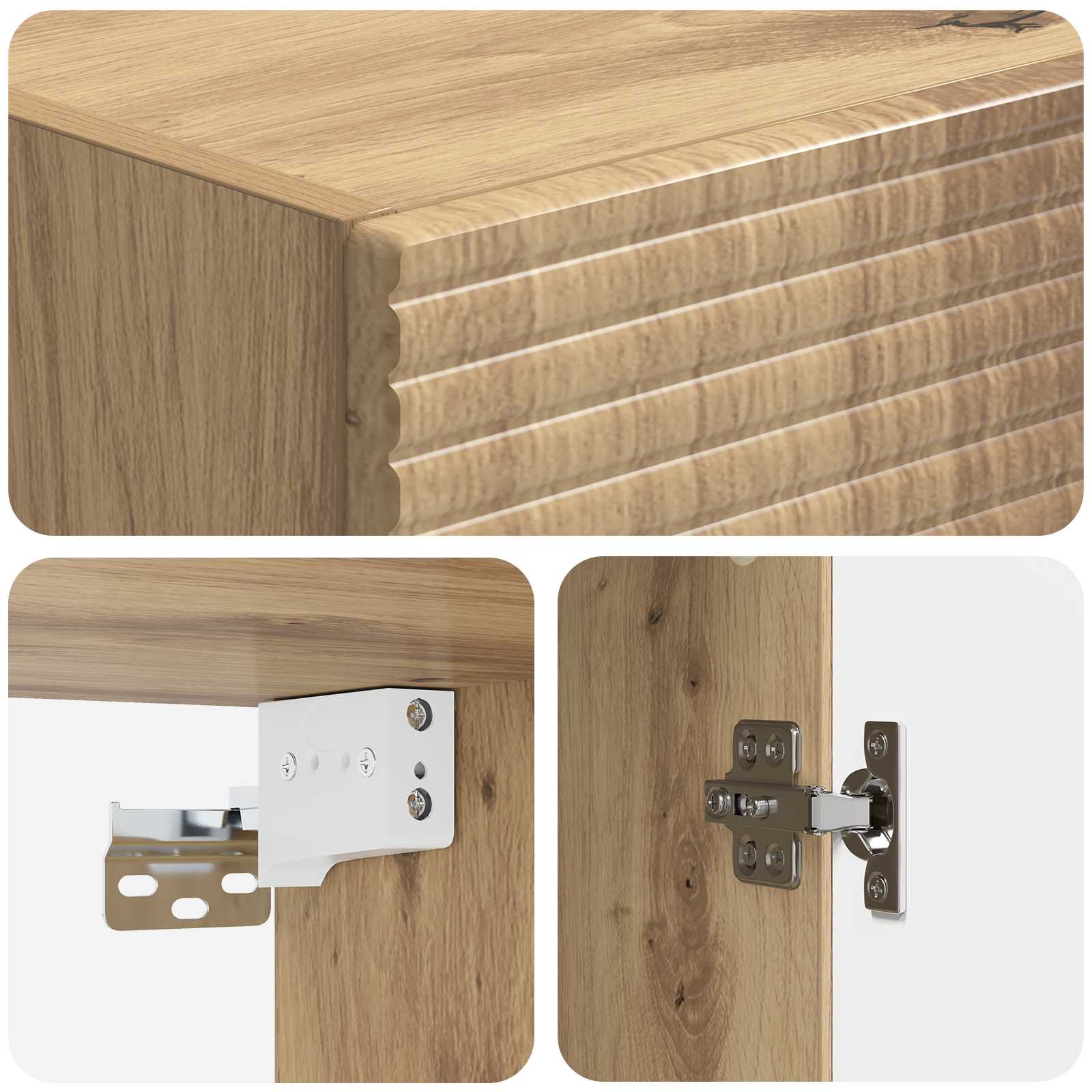 Schrankset 2 stk. 33 x 34,5 x 90 cm Holzwerkstoff Artisan-Eiche