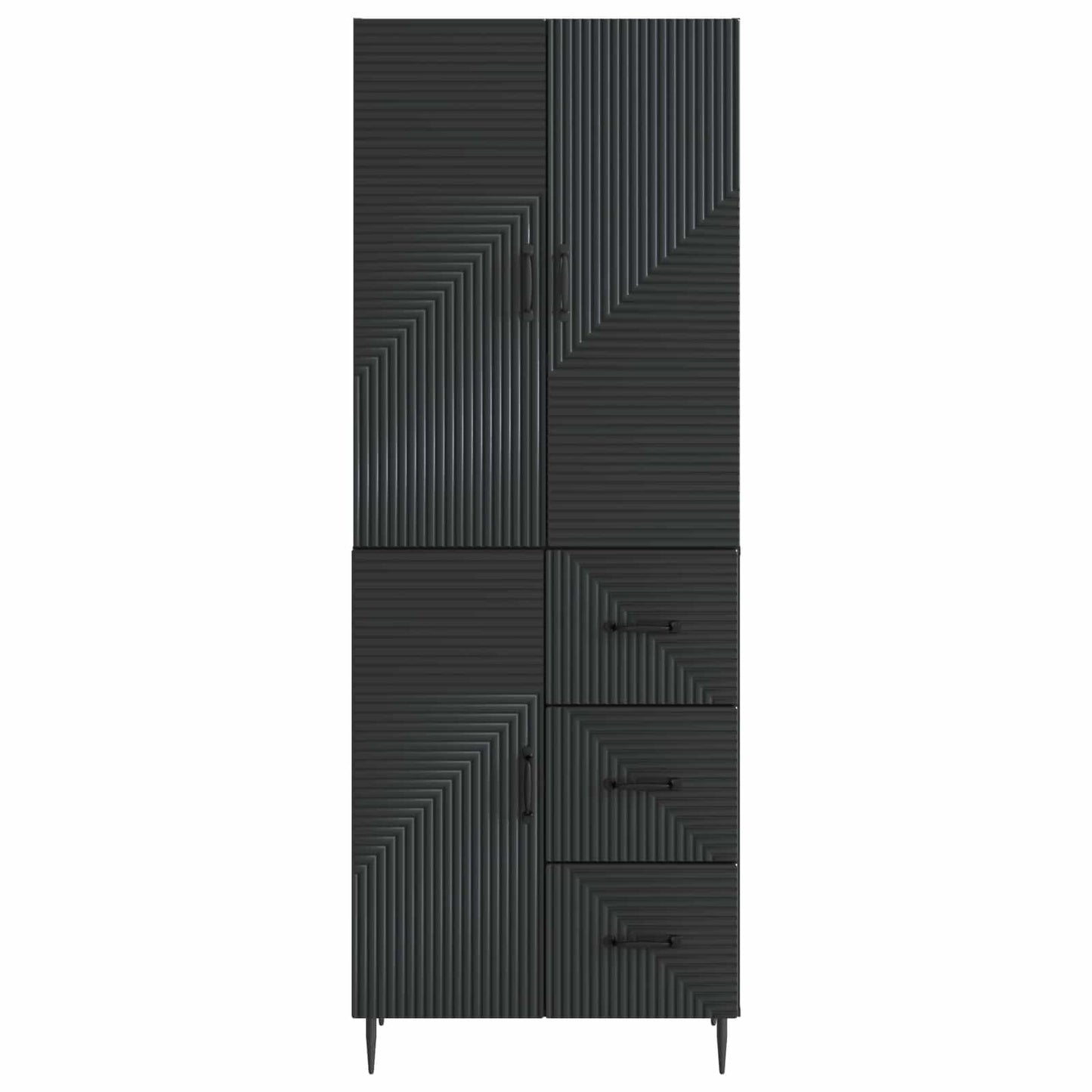 Schrankset 2 pcs Schwarz 66 x 34,5 x 89,5 cm Holzwerkstoff