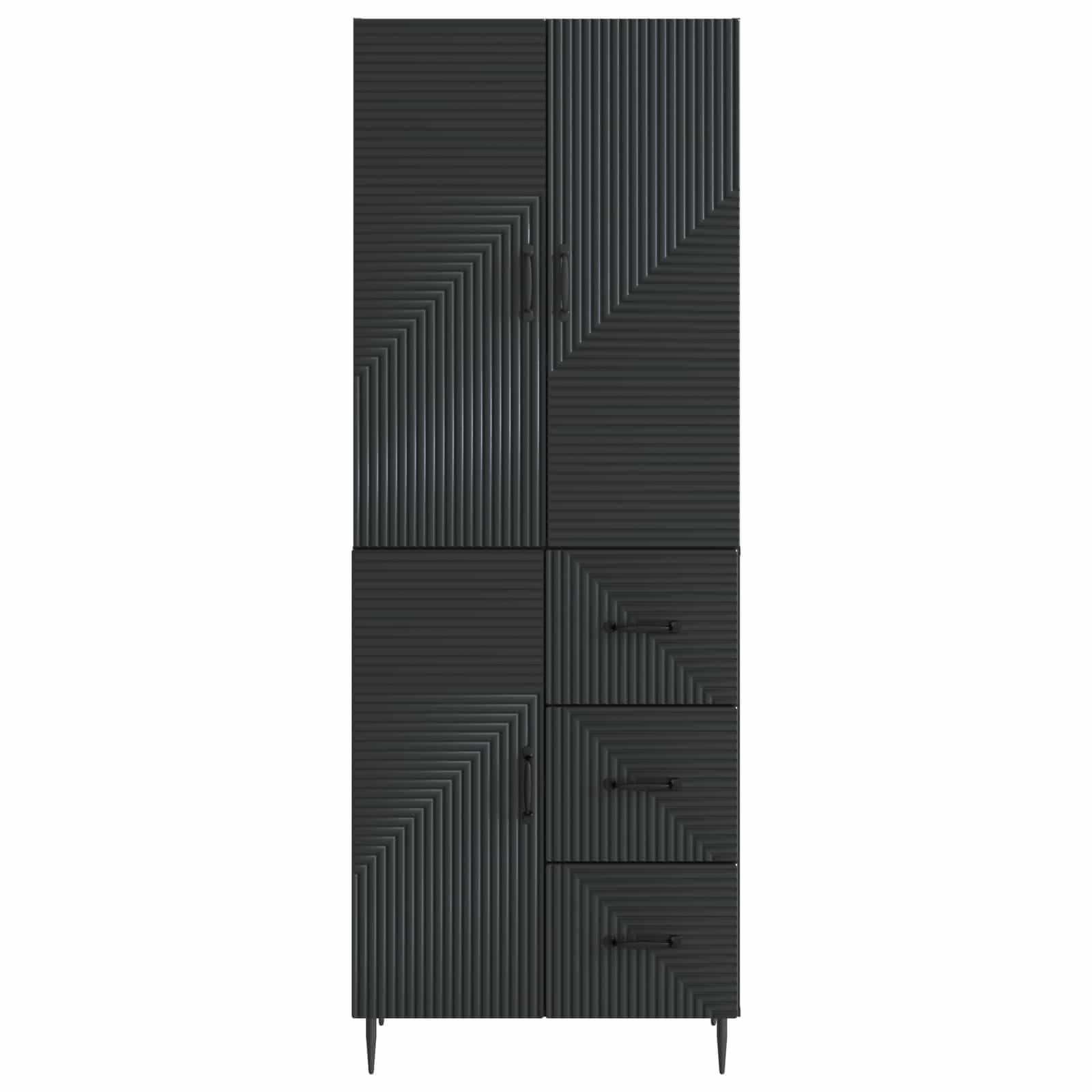 Schrankset 2 pcs Schwarz 66 x 34,5 x 89,5 cm Holzwerkstoff