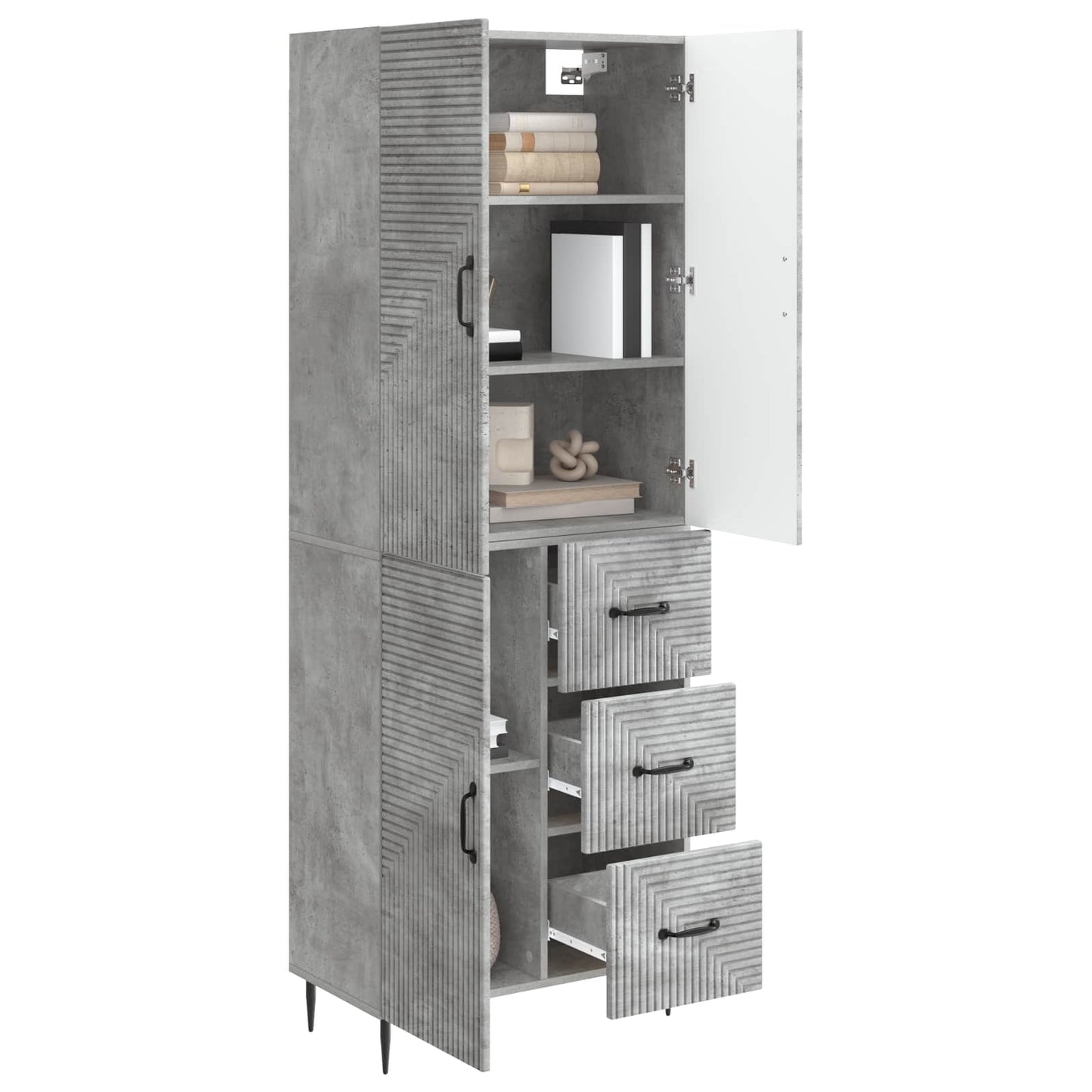 Schrankset 2 pcs Betongrau 66 x 34,5 x 89,5 cm Holzwerkstoff