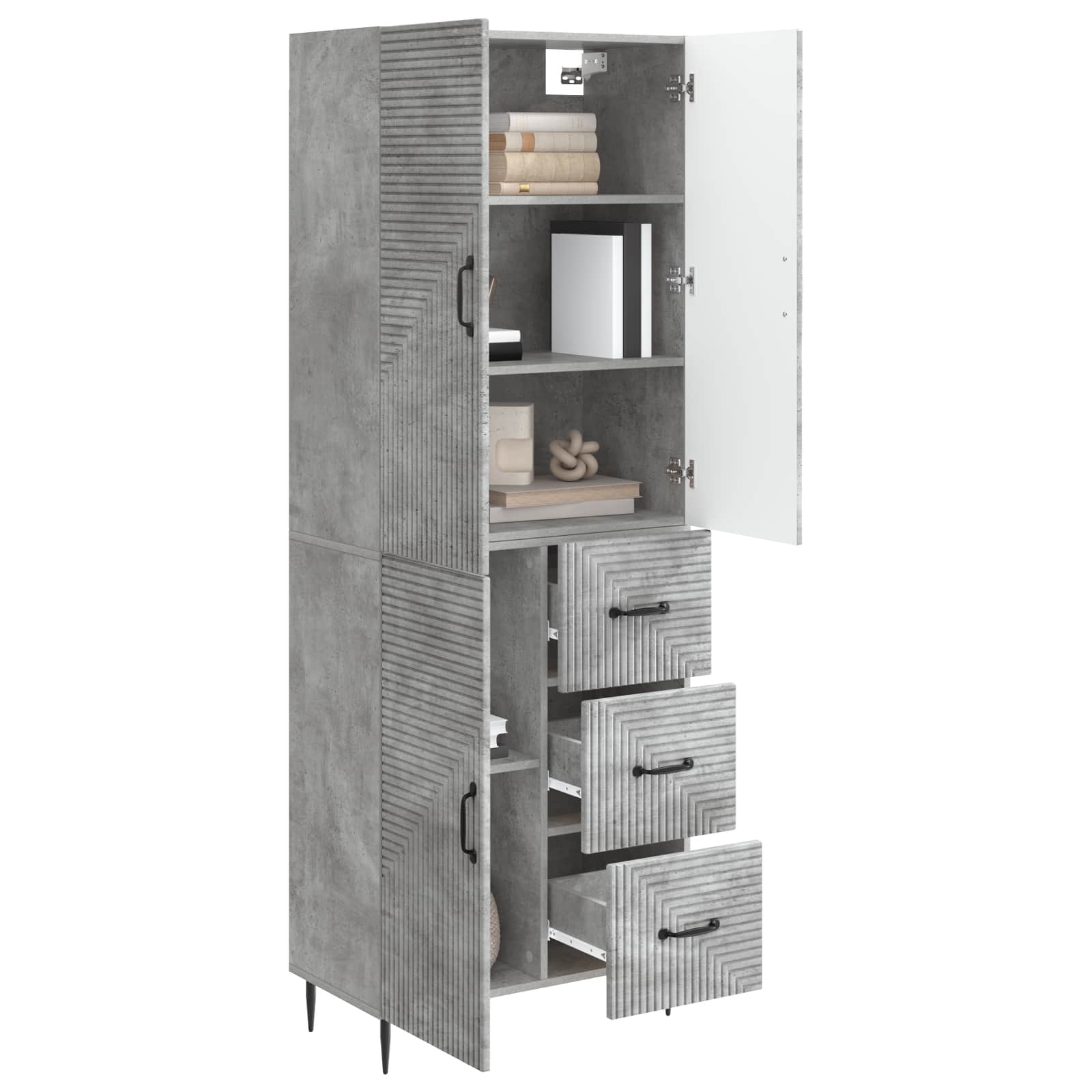 Schrankset 2 pcs Betongrau 66 x 34,5 x 89,5 cm Holzwerkstoff