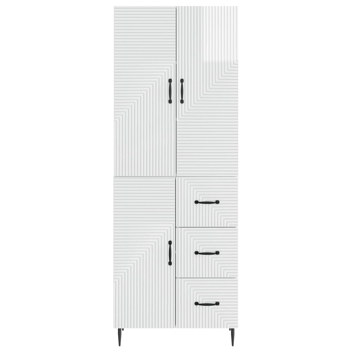Schrankset 2 pcs Hochglanz Weiß 66 x 34,5 x 89,5 cm