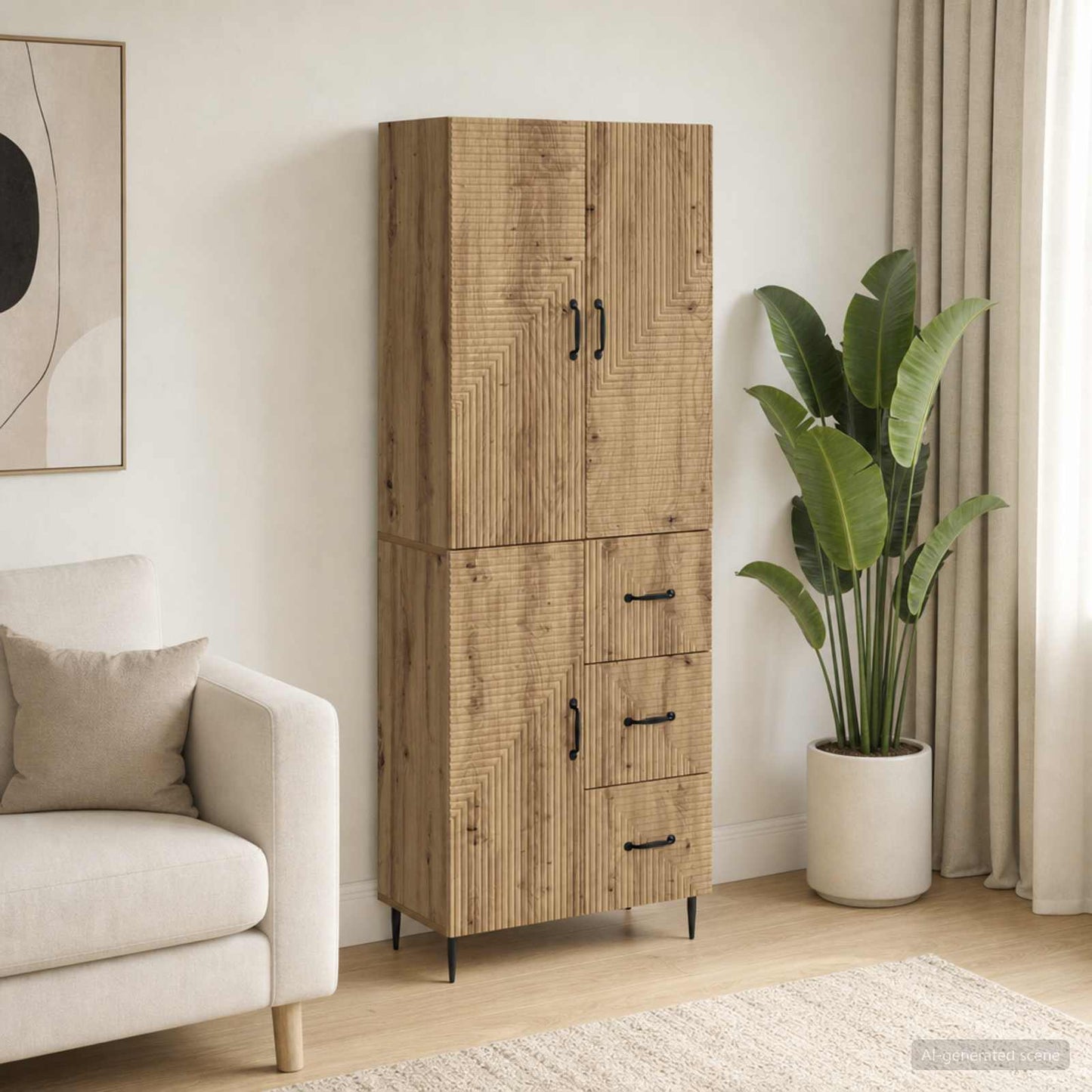 Schrankset 2 stk. Artisan-Eiche Holzwerkstoff