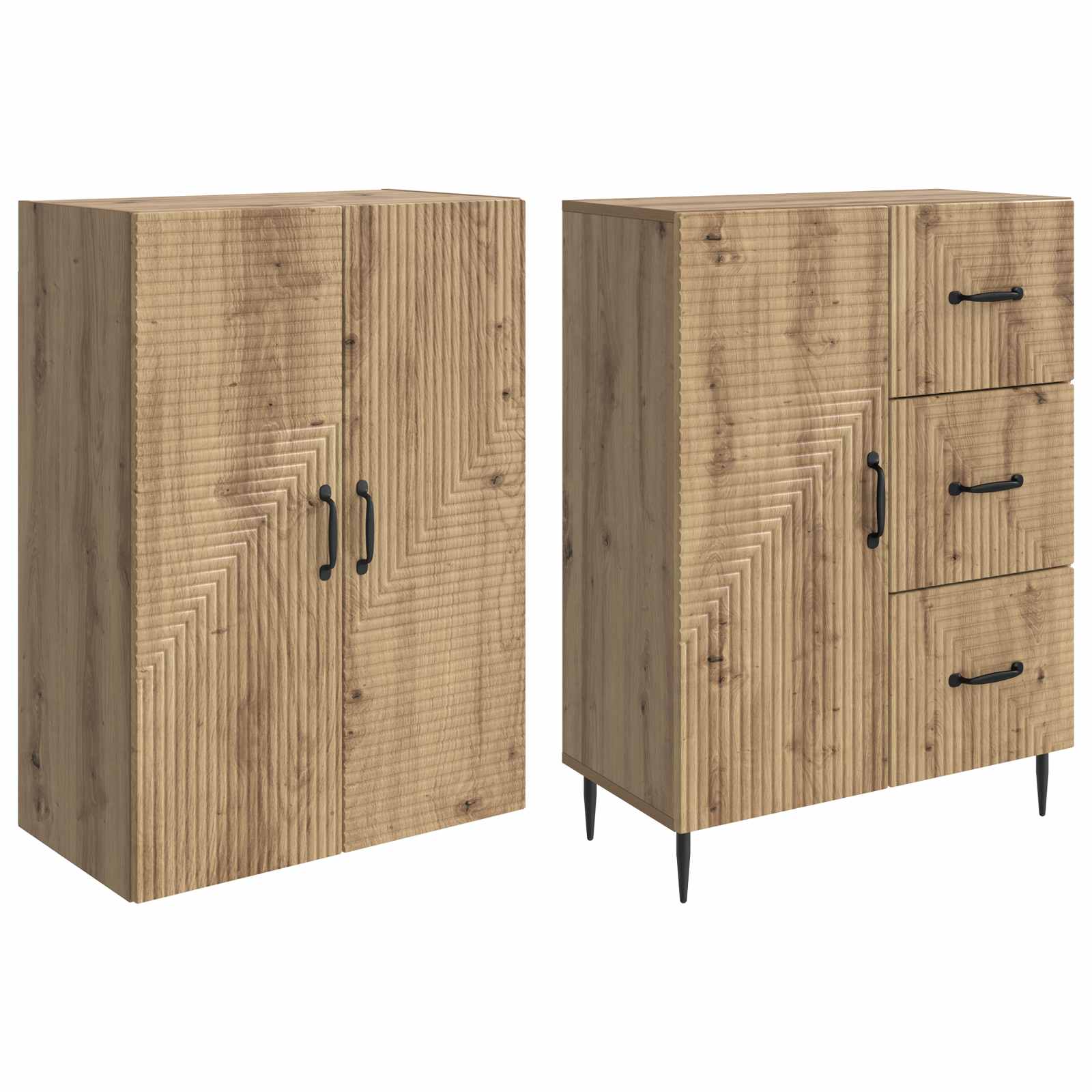 Schrankset 2 stk. Artisan-Eiche Holzwerkstoff