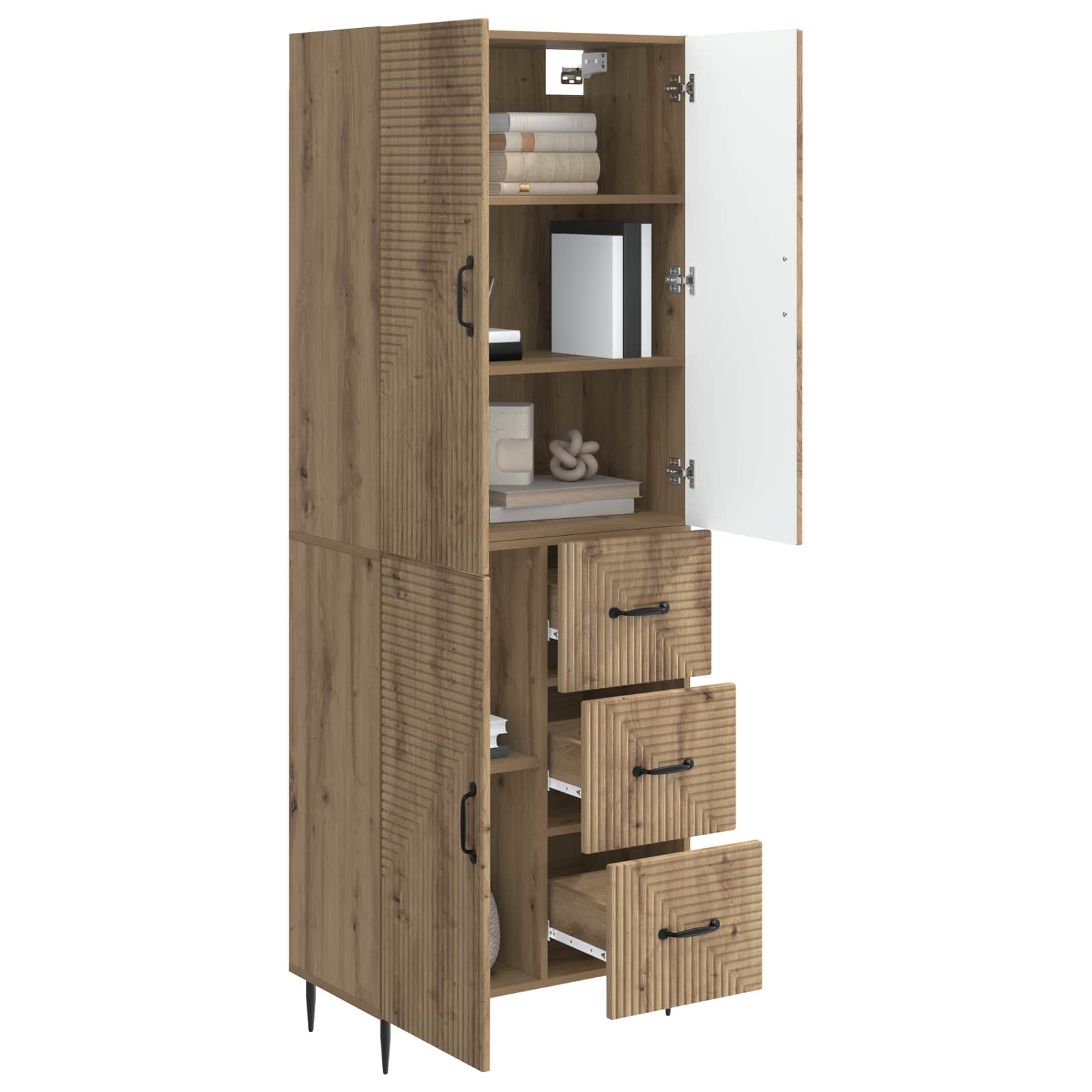 Schrankset 2 stk. Artisan-Eiche Holzwerkstoff