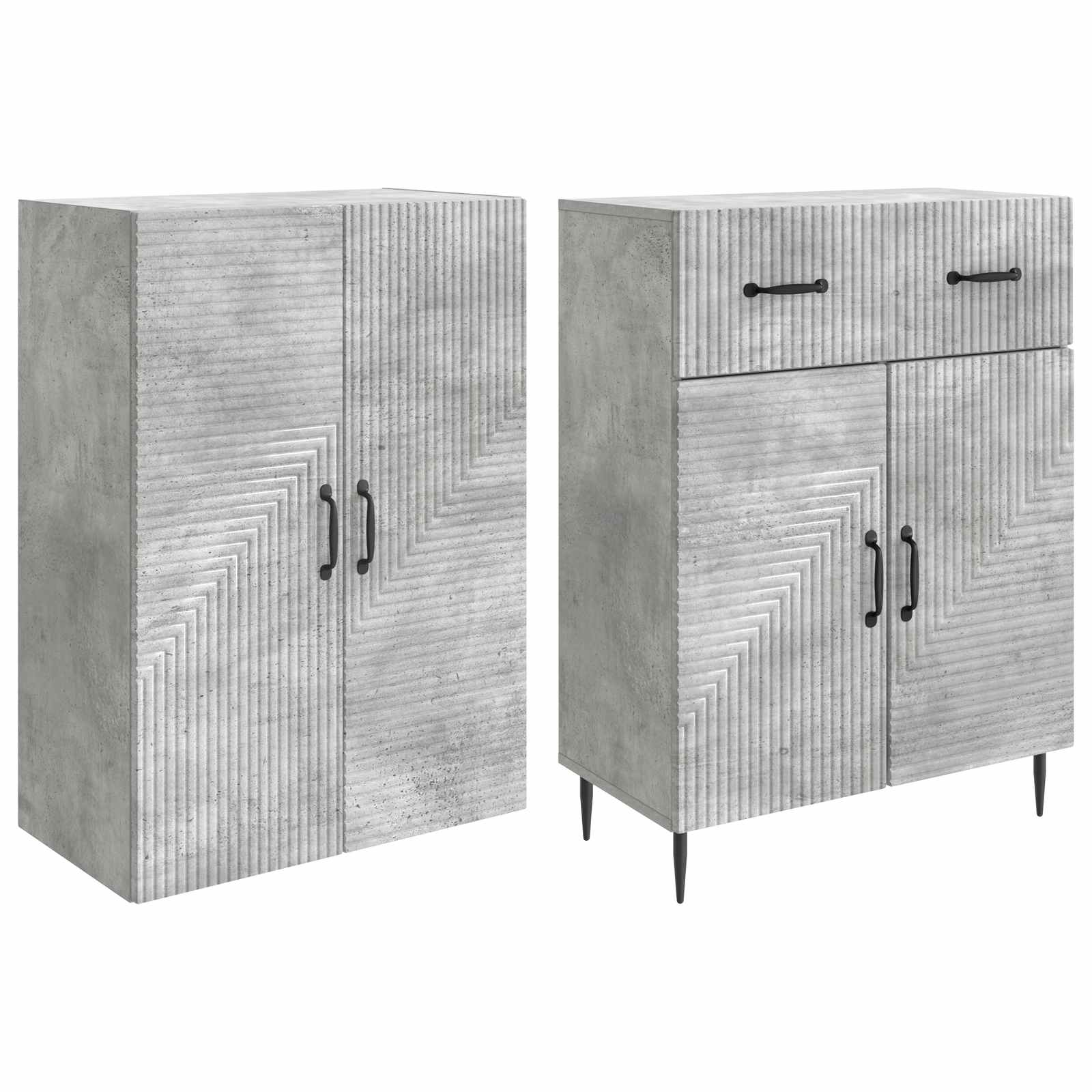 Schrankset 2 pcs Betongrau 66 x 34,5 x 89,5 cm Holzwerkstoff