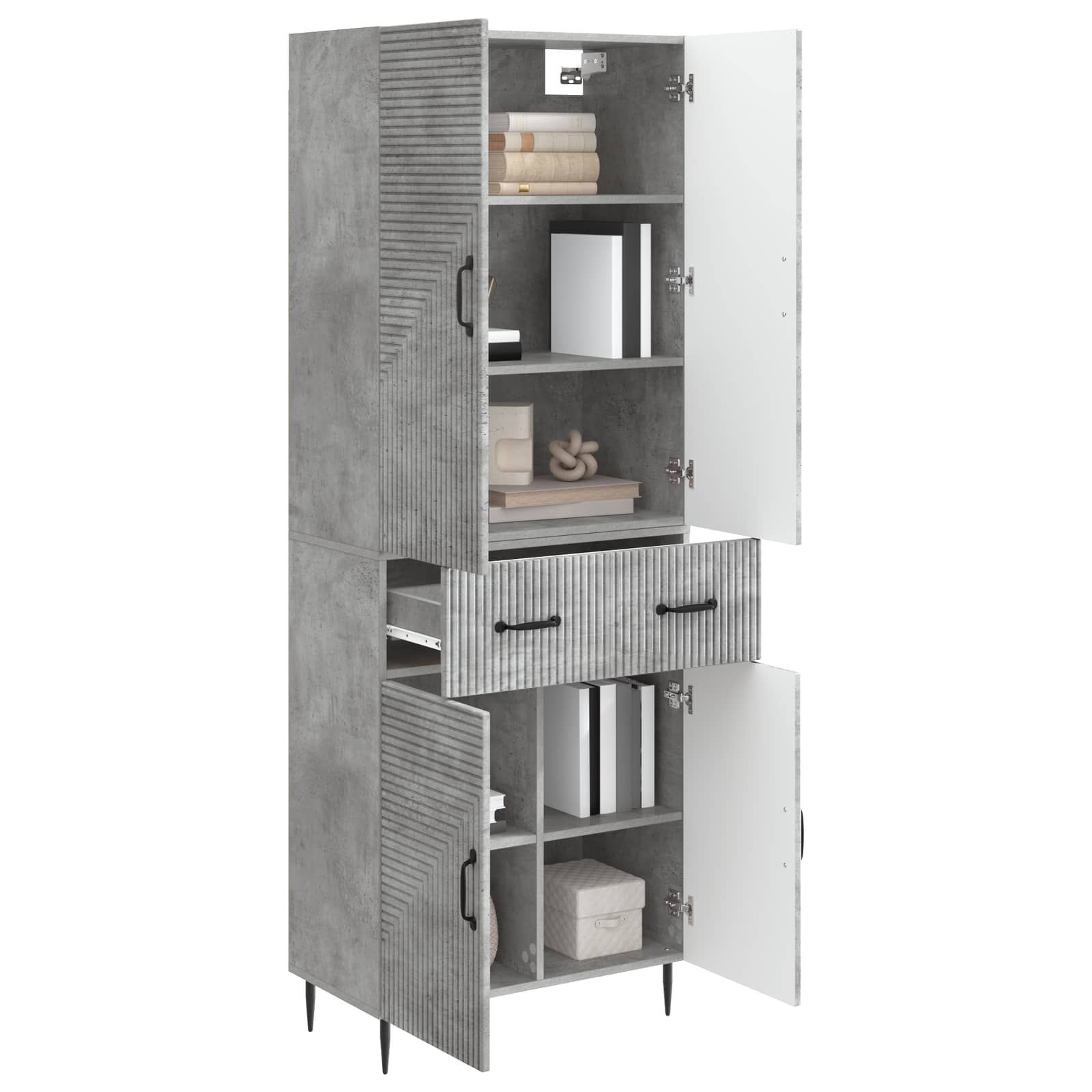 Schrankset 2 pcs Betongrau 66 x 34,5 x 89,5 cm Holzwerkstoff