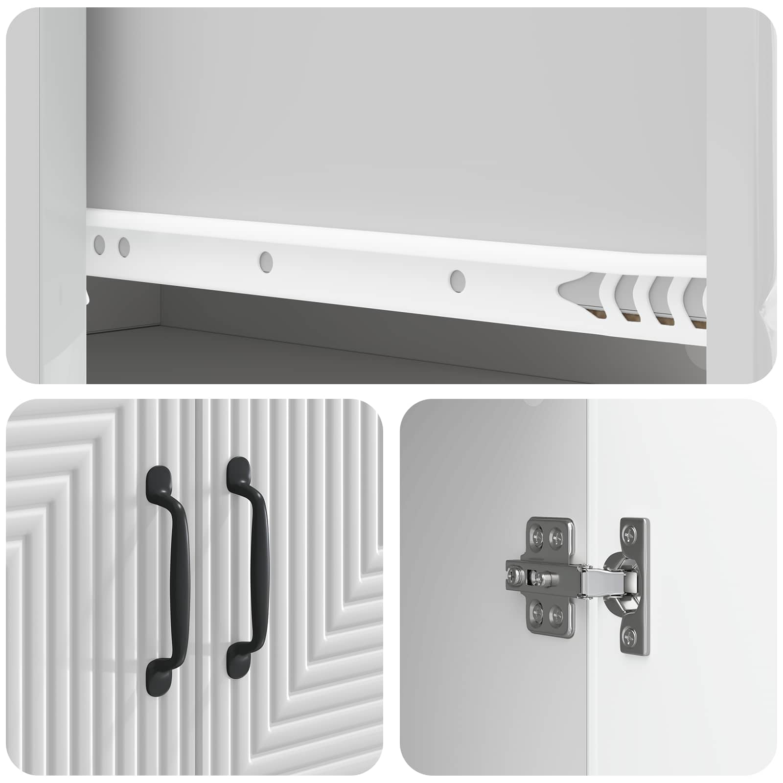 Schrankset 2 pcs Hochglanz Weiß 66 x 34,5 x 89,5 cm