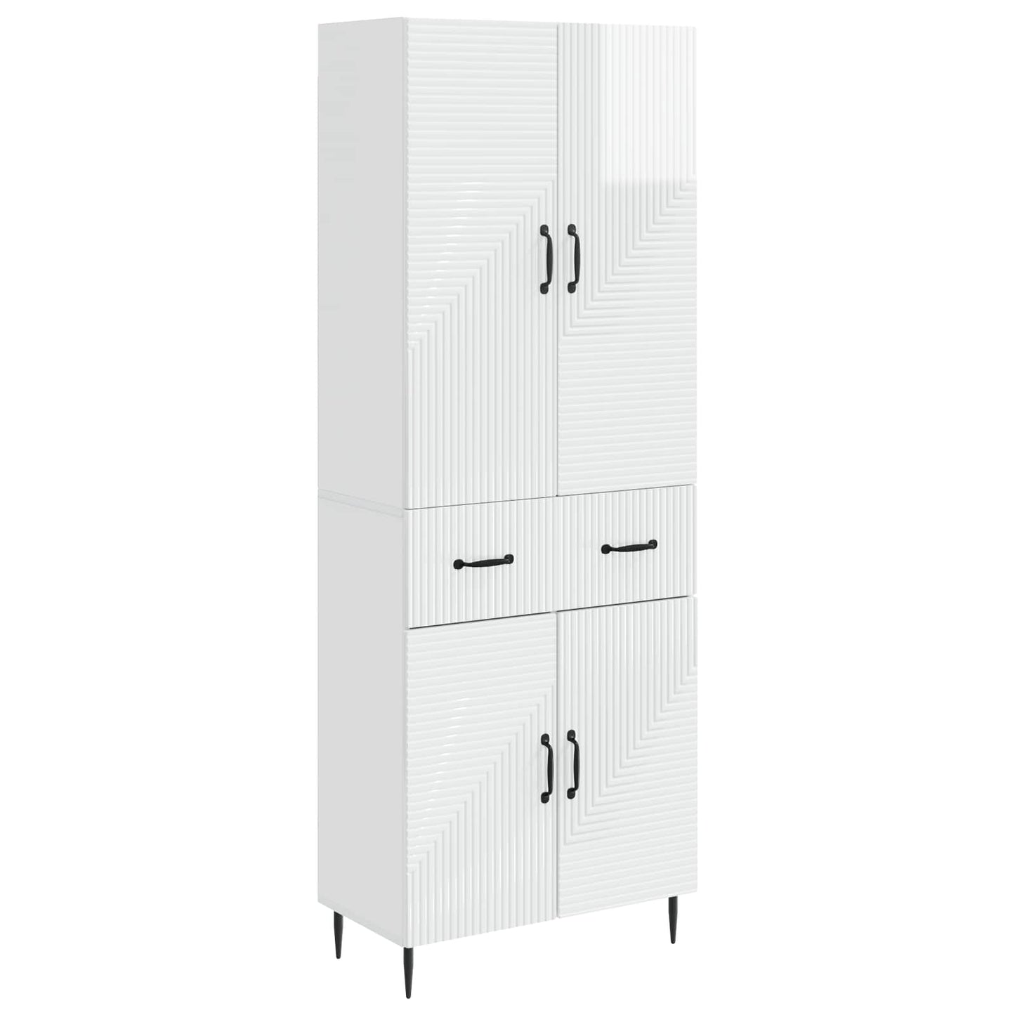Schrankset 2 pcs Hochglanz Weiß 66 x 34,5 x 89,5 cm
