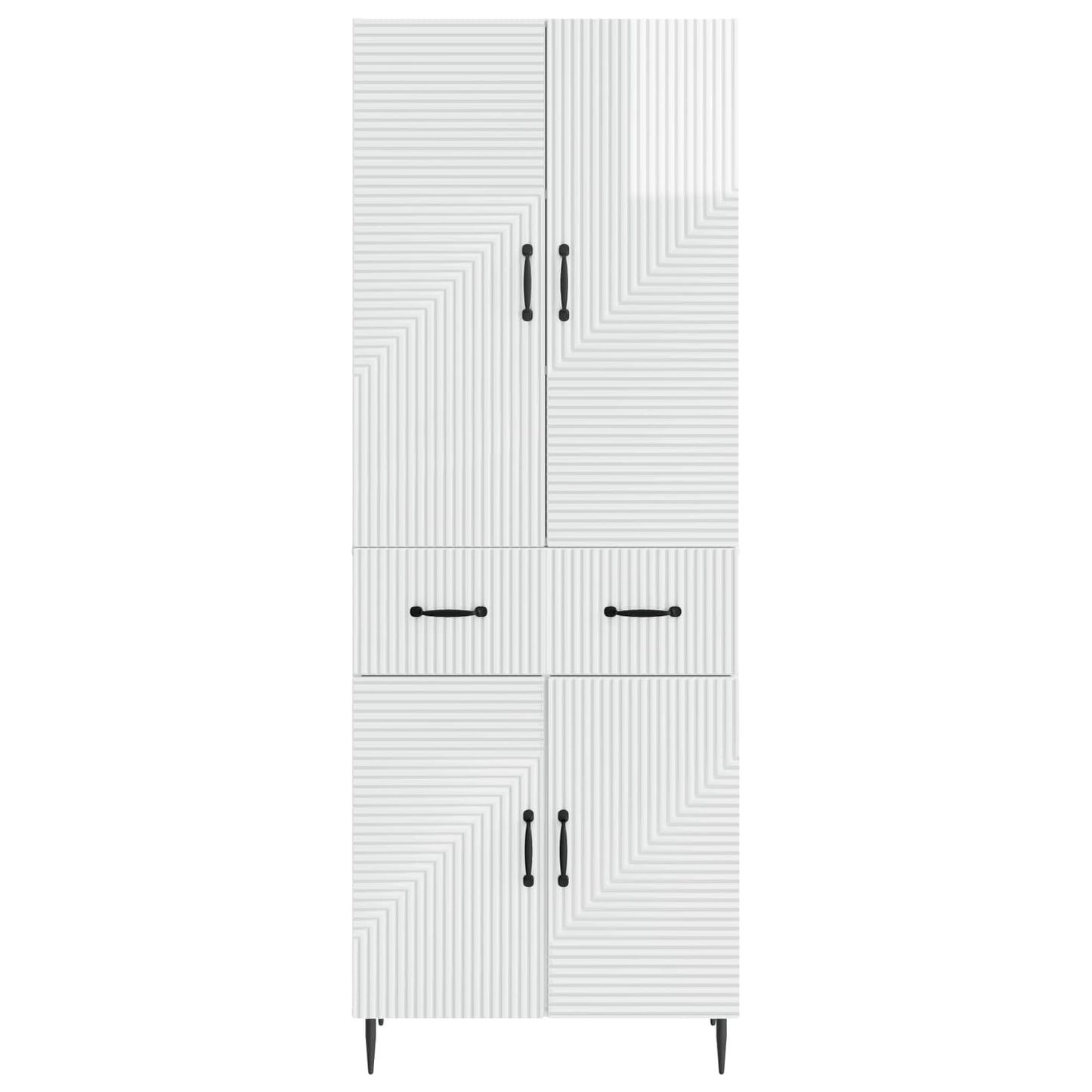 Schrankset 2 pcs Hochglanz Weiß 66 x 34,5 x 89,5 cm
